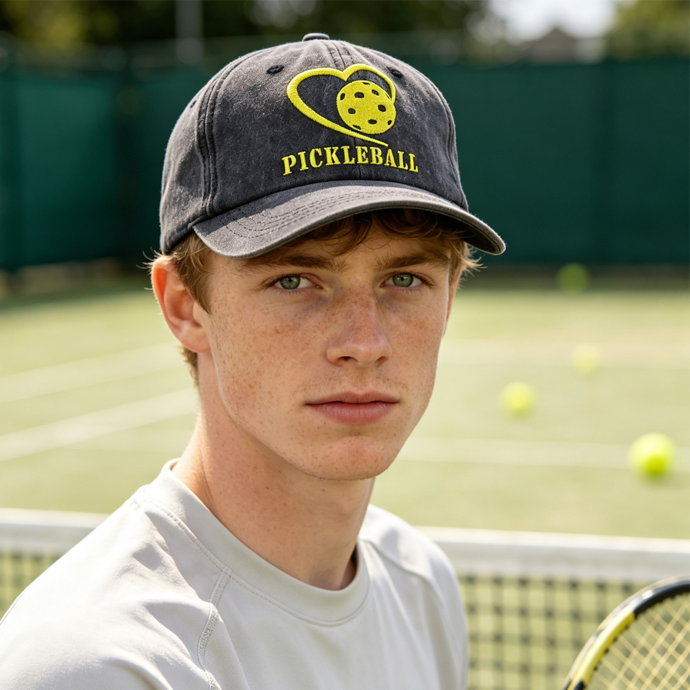 2 casquettes baseball pickleball cœur sport femme homme