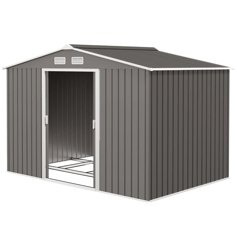 Cabanon rangement 9'x6' métal gris clair