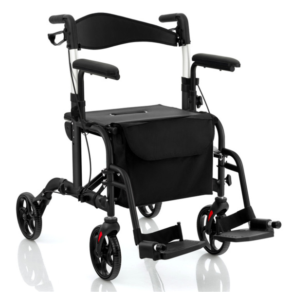 Marchette rollator 2-en-1 300lb noir