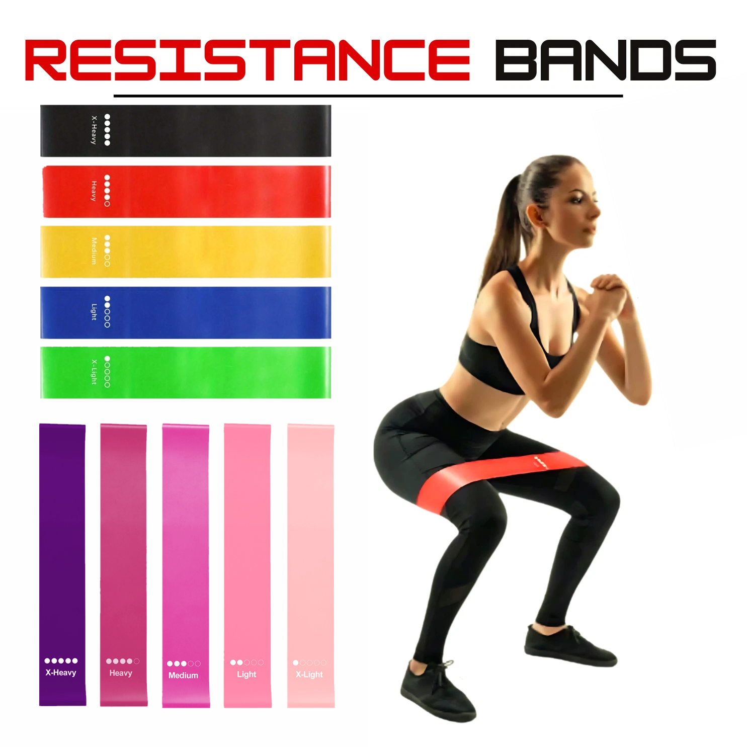 Bandes résistance set 10 fitness yoga