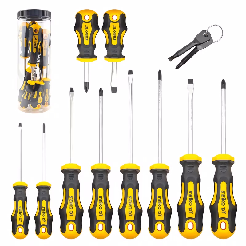 Ensemble 10 tournevis avec bits plat Phillips réparation