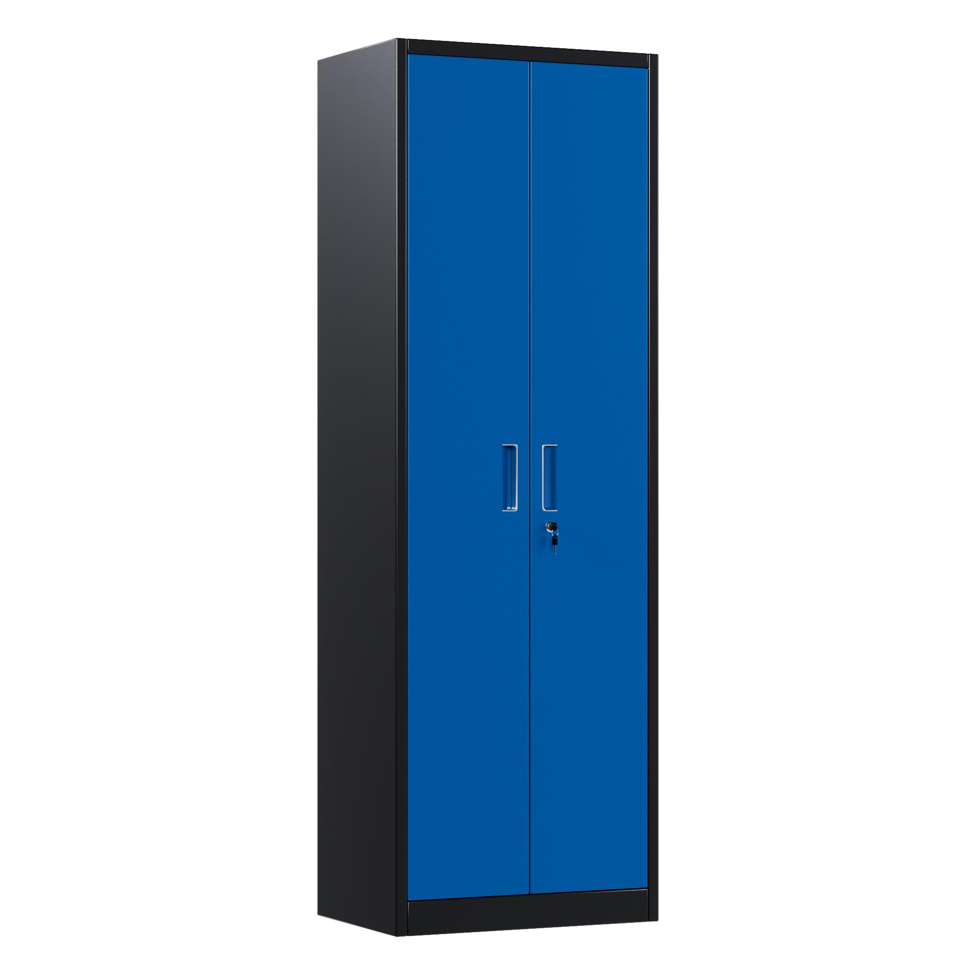 Armoire rangement métal verrouillable, 4 tablettes ajustables, noir