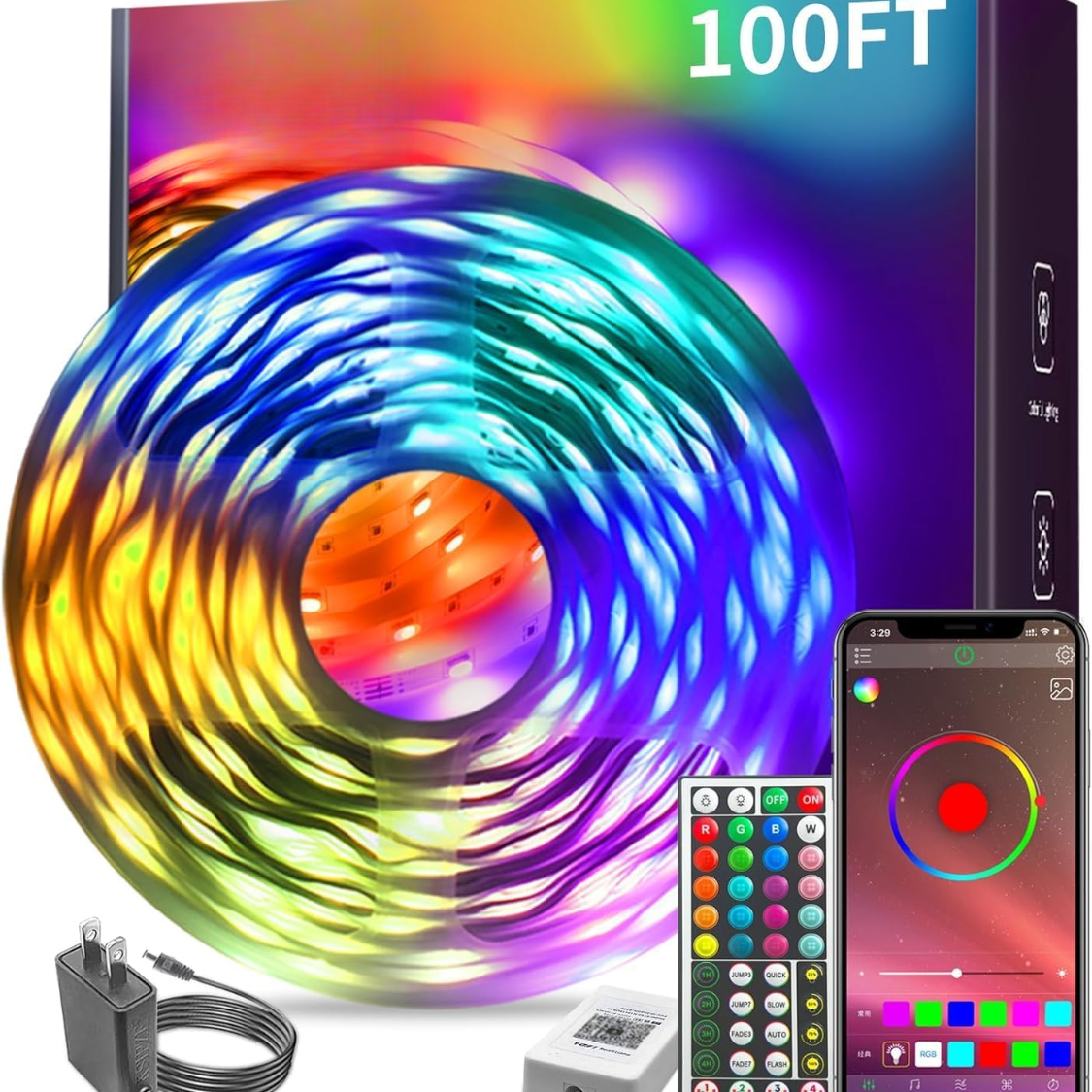 Lumières DEL télécommandées, flexible, décor chambre