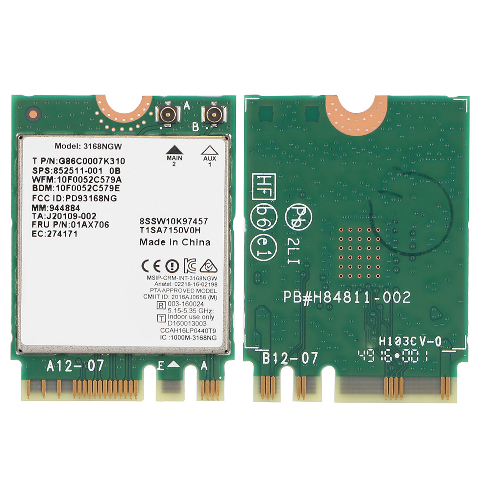 Internet 3168NGW carte WiFi AC dual band Bluetooth 4.2