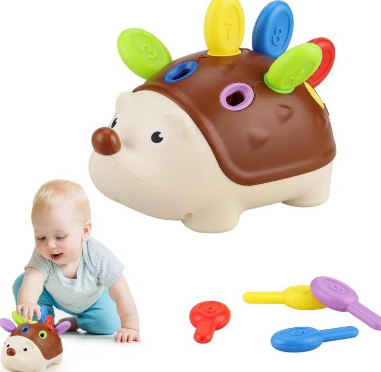 Jeu jouet éducatif Hérisson, 1 hérisson, 10 piquants numérotés, 1-3 ans