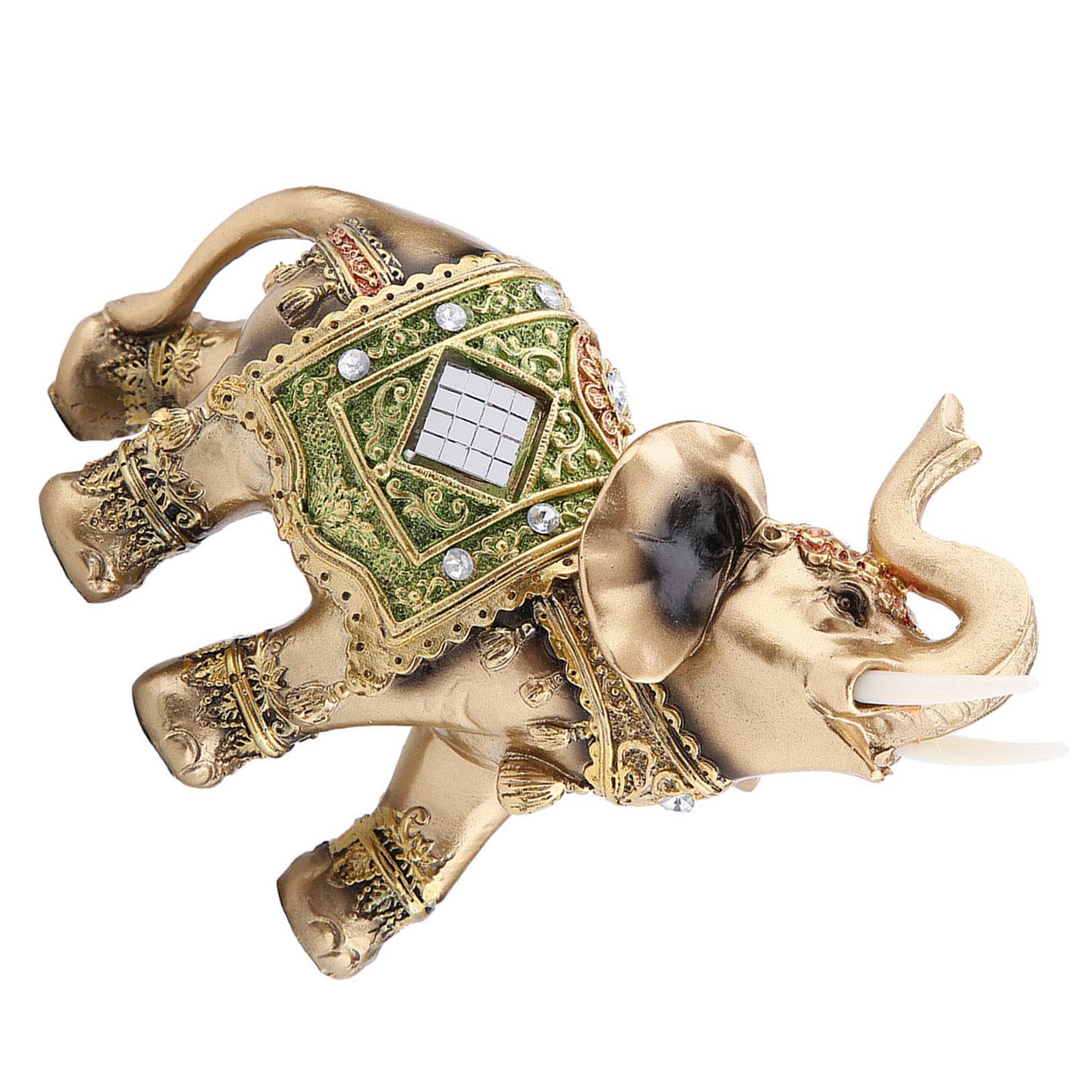 Statue éléphant feng shui vert - Décor richesse