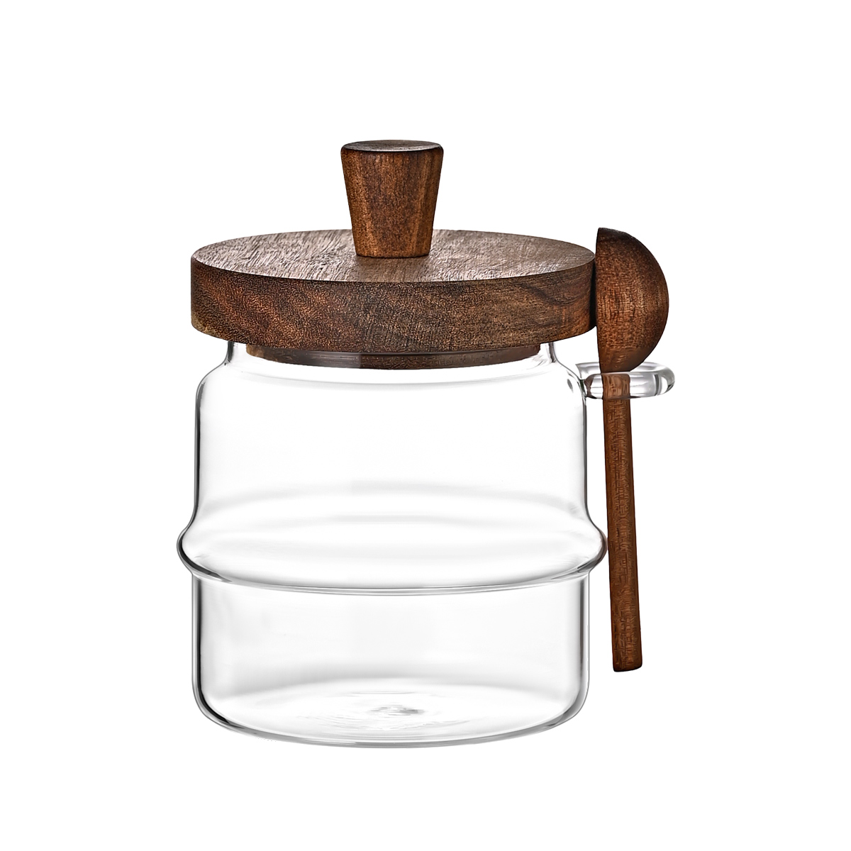 Pot verre 15 oz avec cuillère - Café, bonbons, rangement