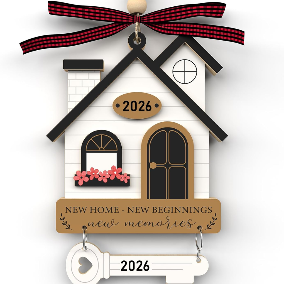 Ornement bois crémaillère maison 2026 nouveau départ