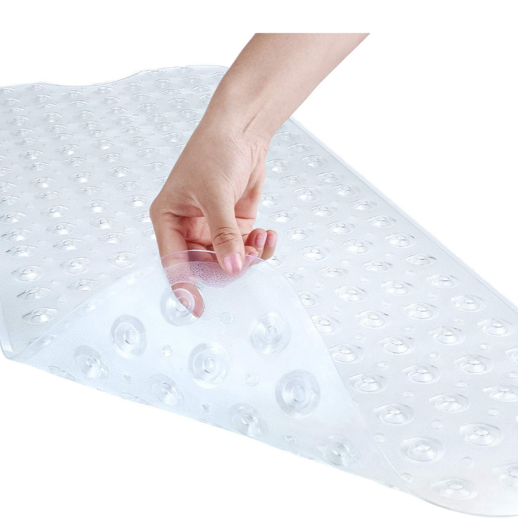 Tapis de sécurité bain-douche 40x16 po, antidérapant ventouses, lavable