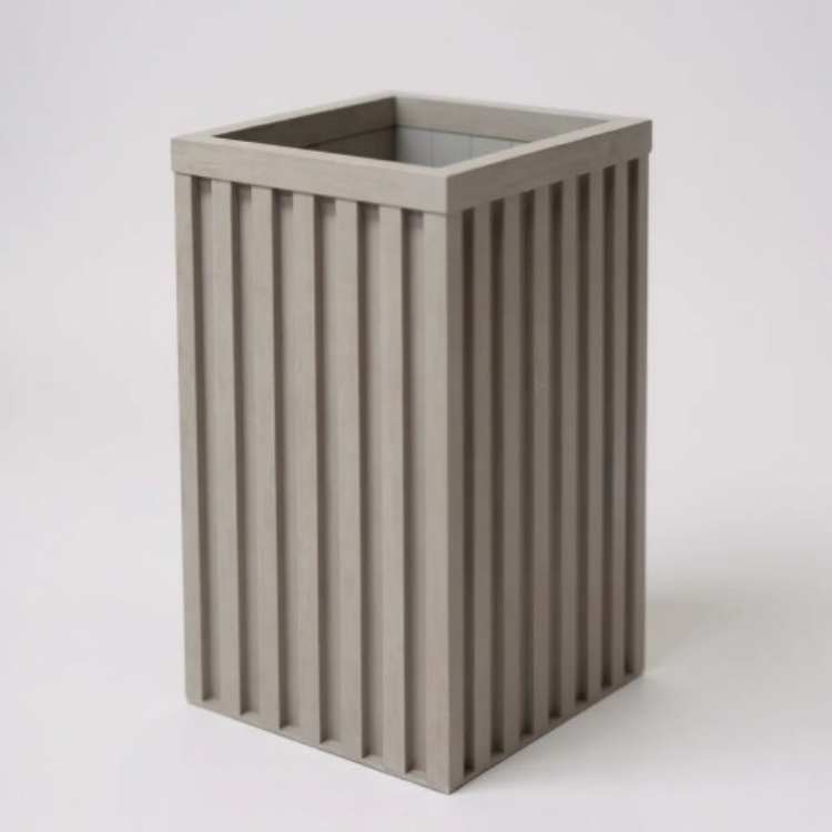 Jardinière Colonne Carrée Gris Brun