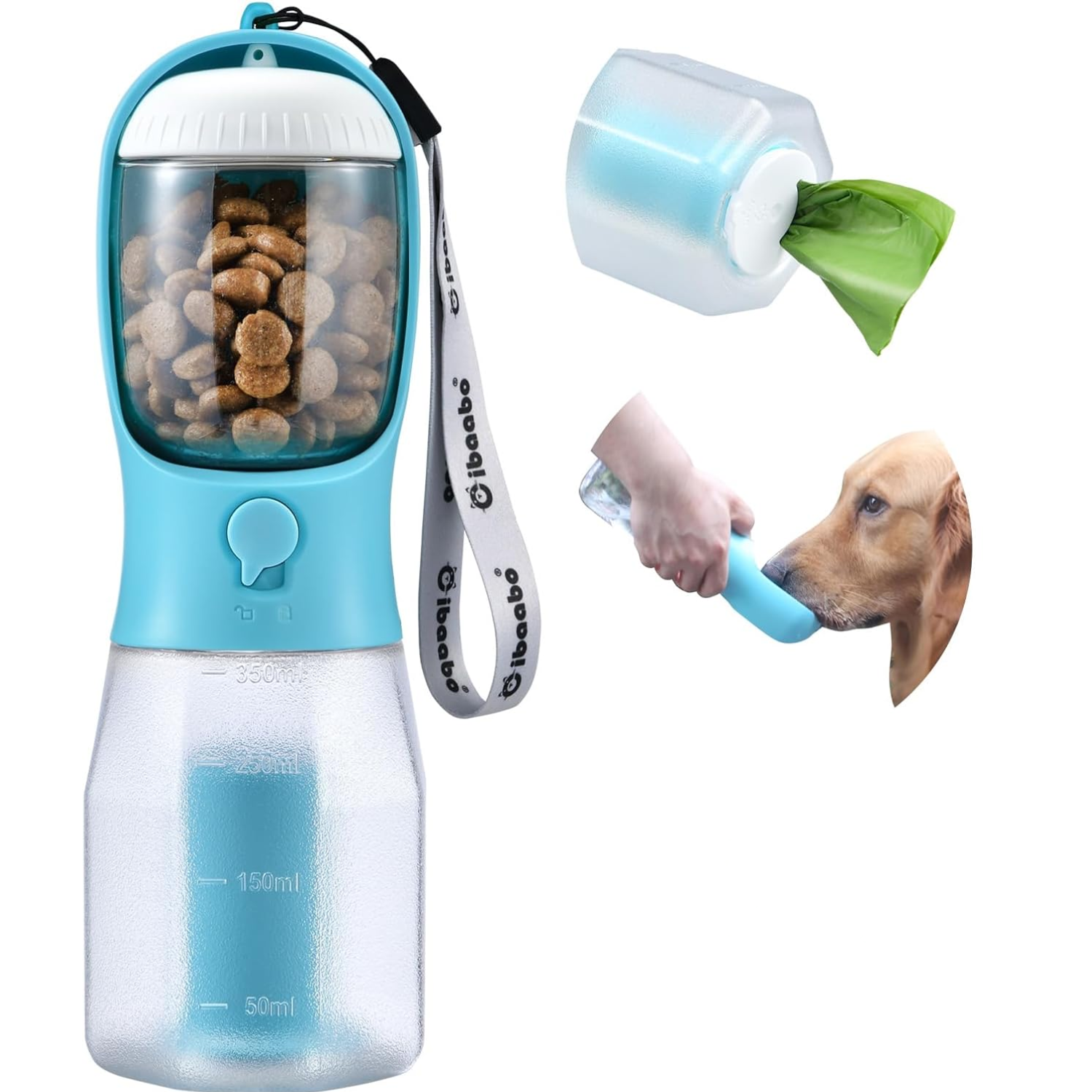 Brosse massage bain douce chien/chat - Bleu