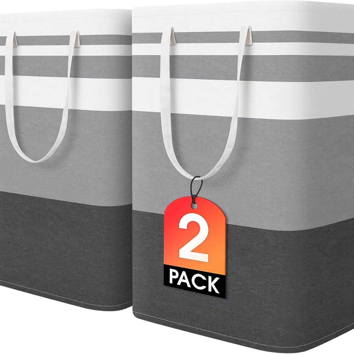 2 paniers linge grand imperméable pliable poignées renforcées