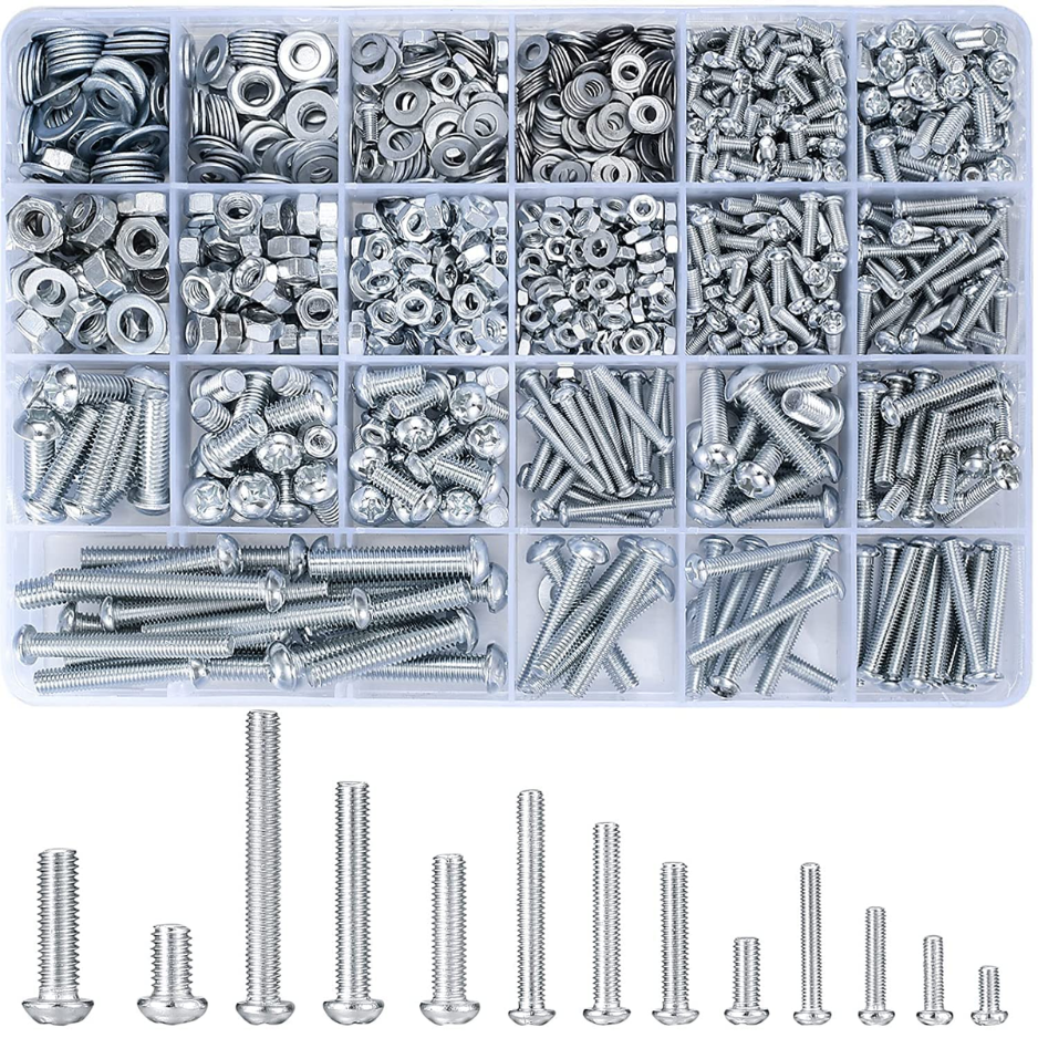 Kit 1080 vis boulons écrous métrique assortis