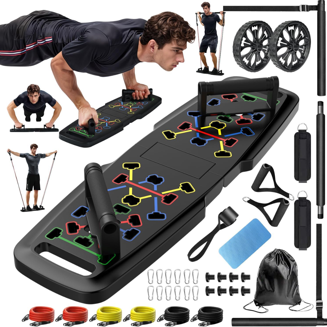 Tableau pompes domicile 20 accessoires fitness complets