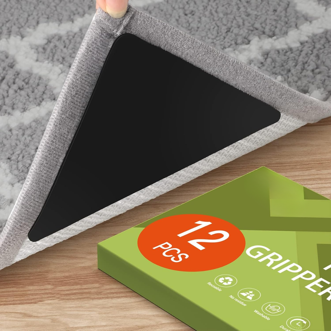 Adhésif tapis 12 pcs antidérapant bois tuile