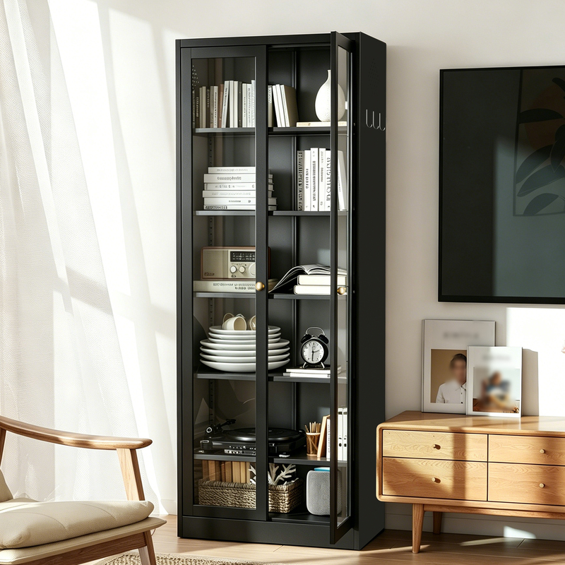 Armoire cuisine pantry 72" métal 5 tablettes