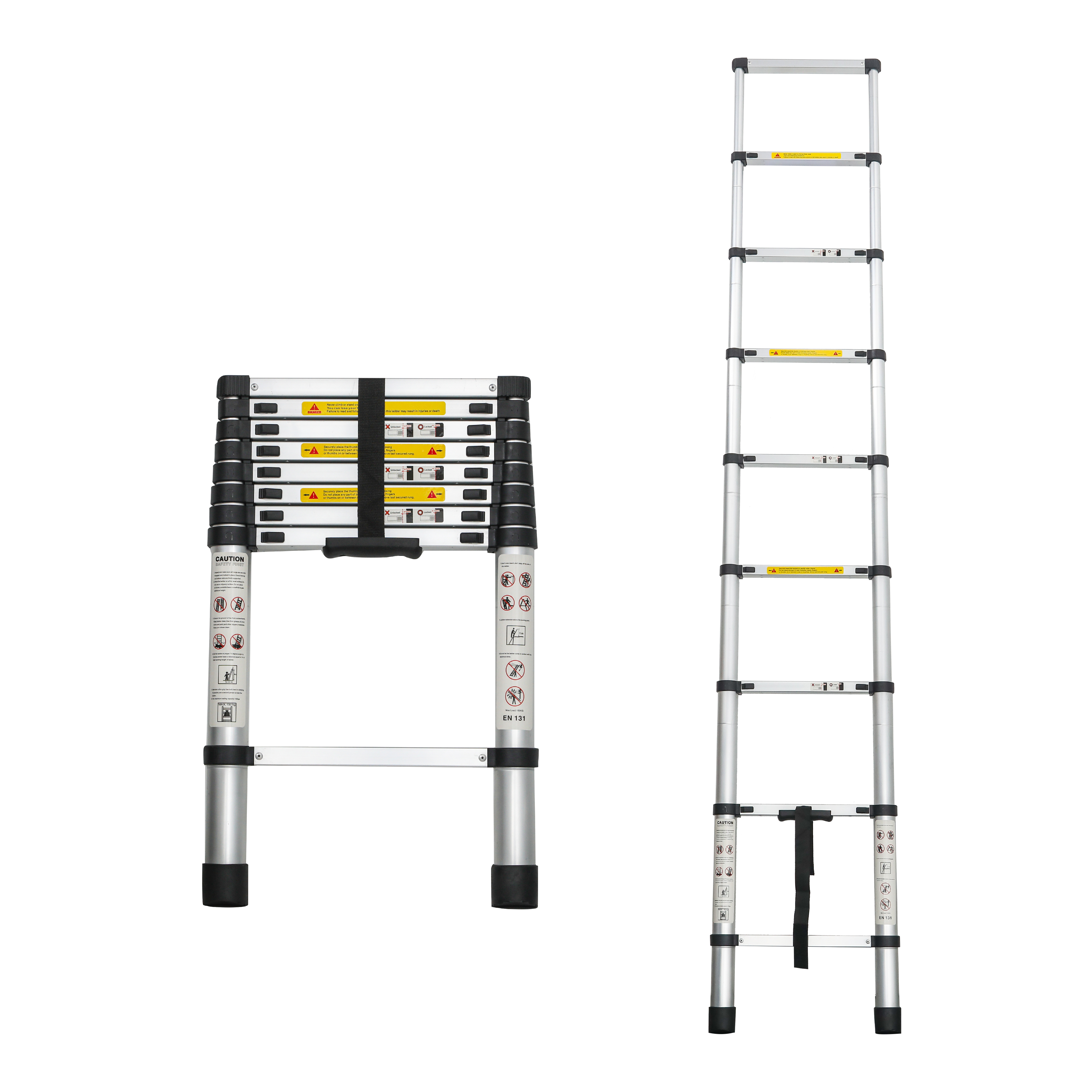 Échelle télescopique 8.5pi, aluminium, 300 lbs, portable polyvalente