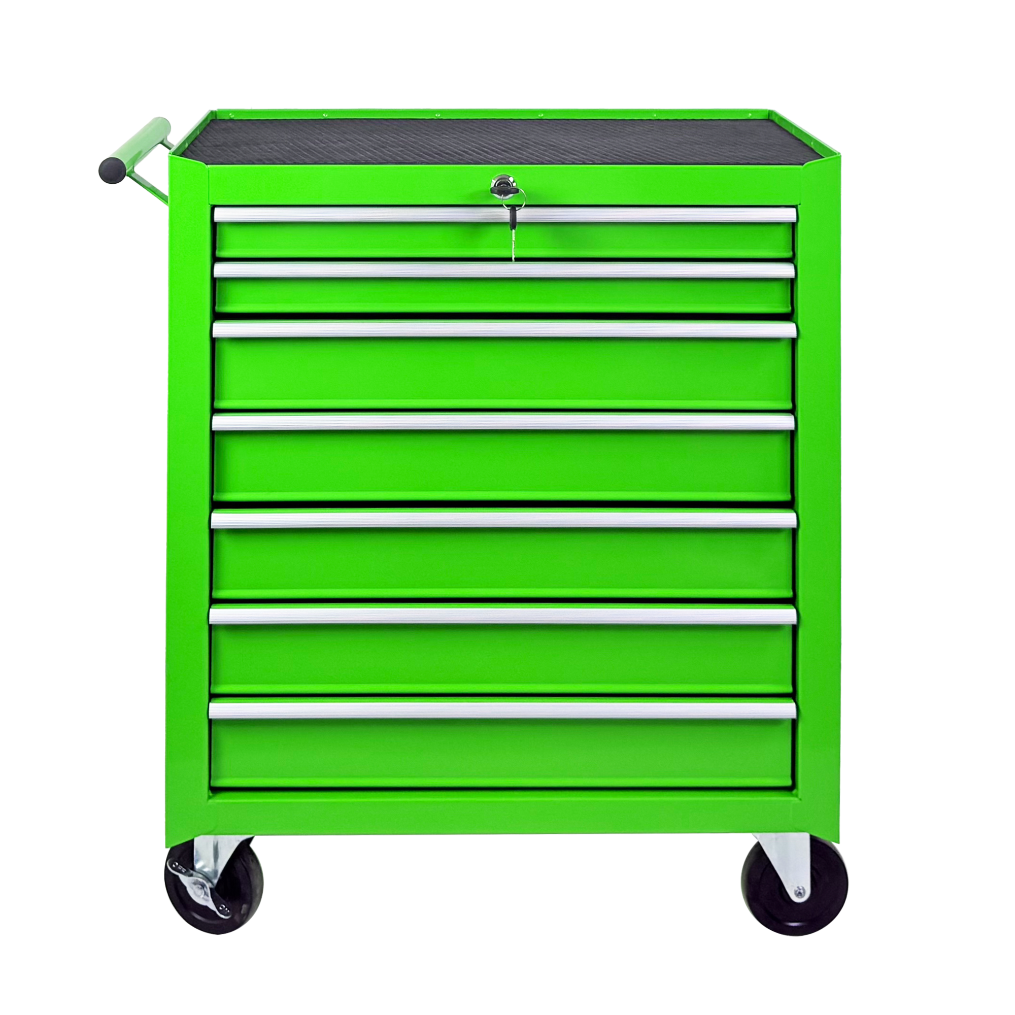 Chariot à outils 7 tiroirs roulant, multifonctionnel, rangement garage - VERT