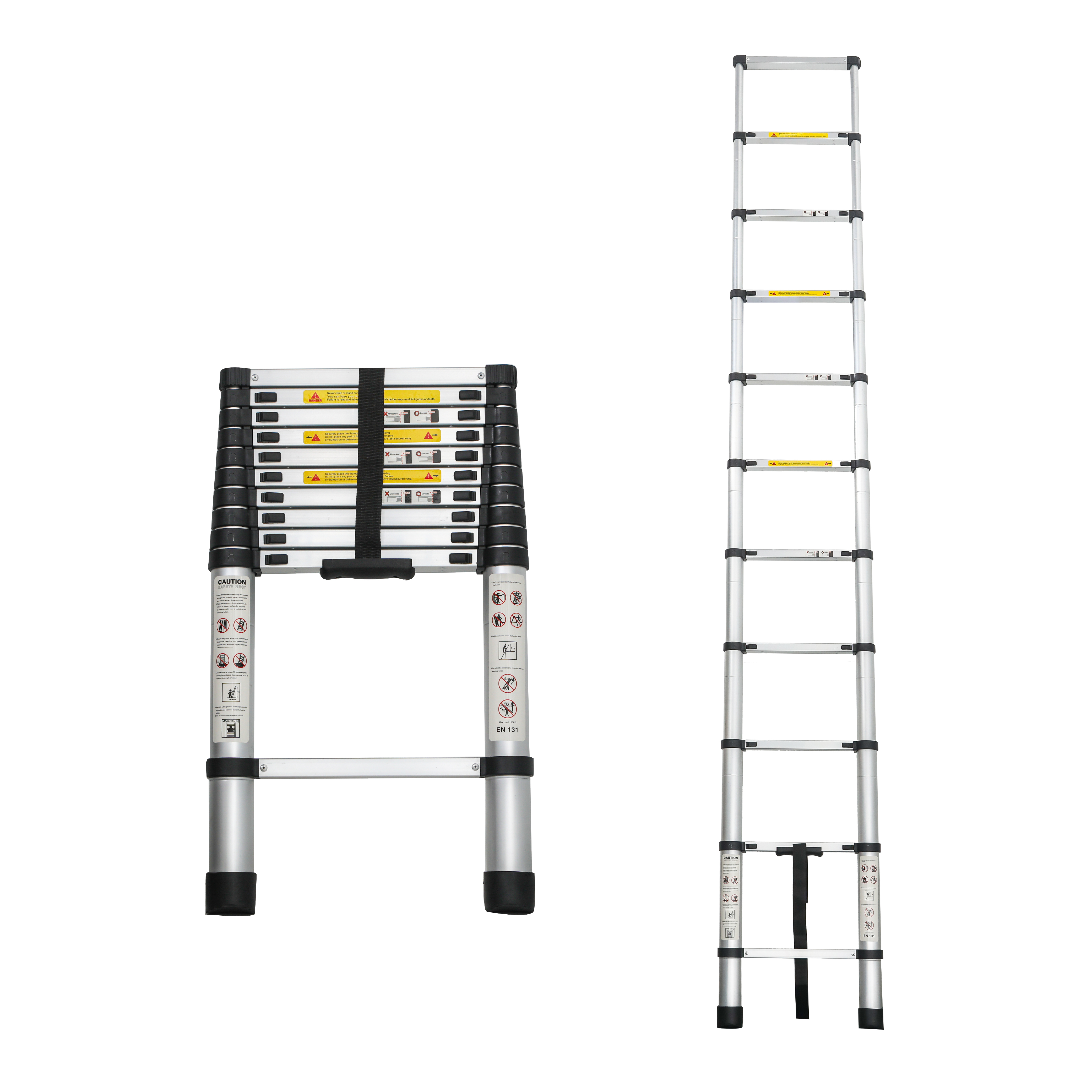Échelle télescopique 10,5pi aluminium 300 lbs pliable