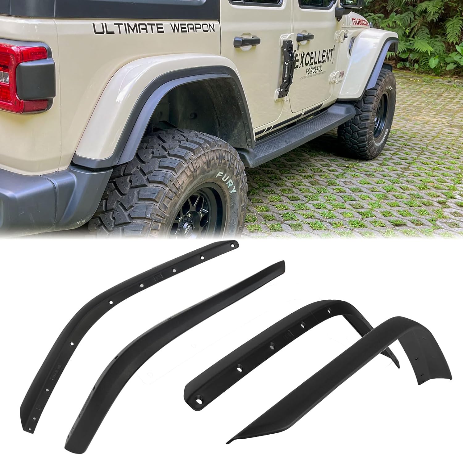 Aile avant arrière Jeep Wrangler JL 2018-2026 4pc