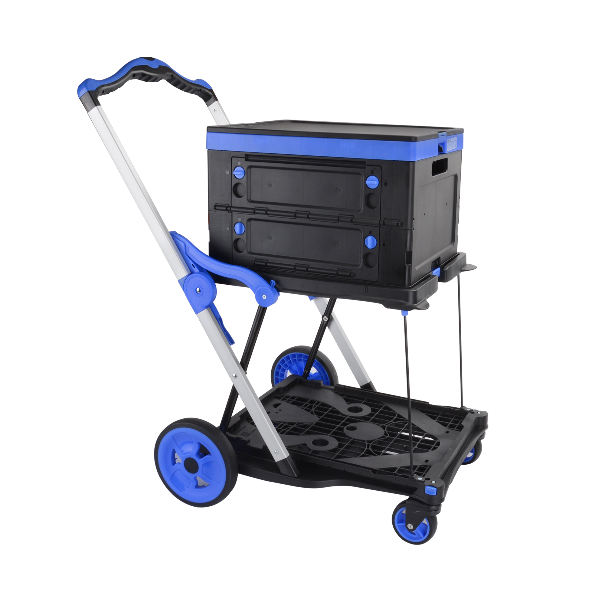 Chariot pliant 2 étages multicouche avec roues