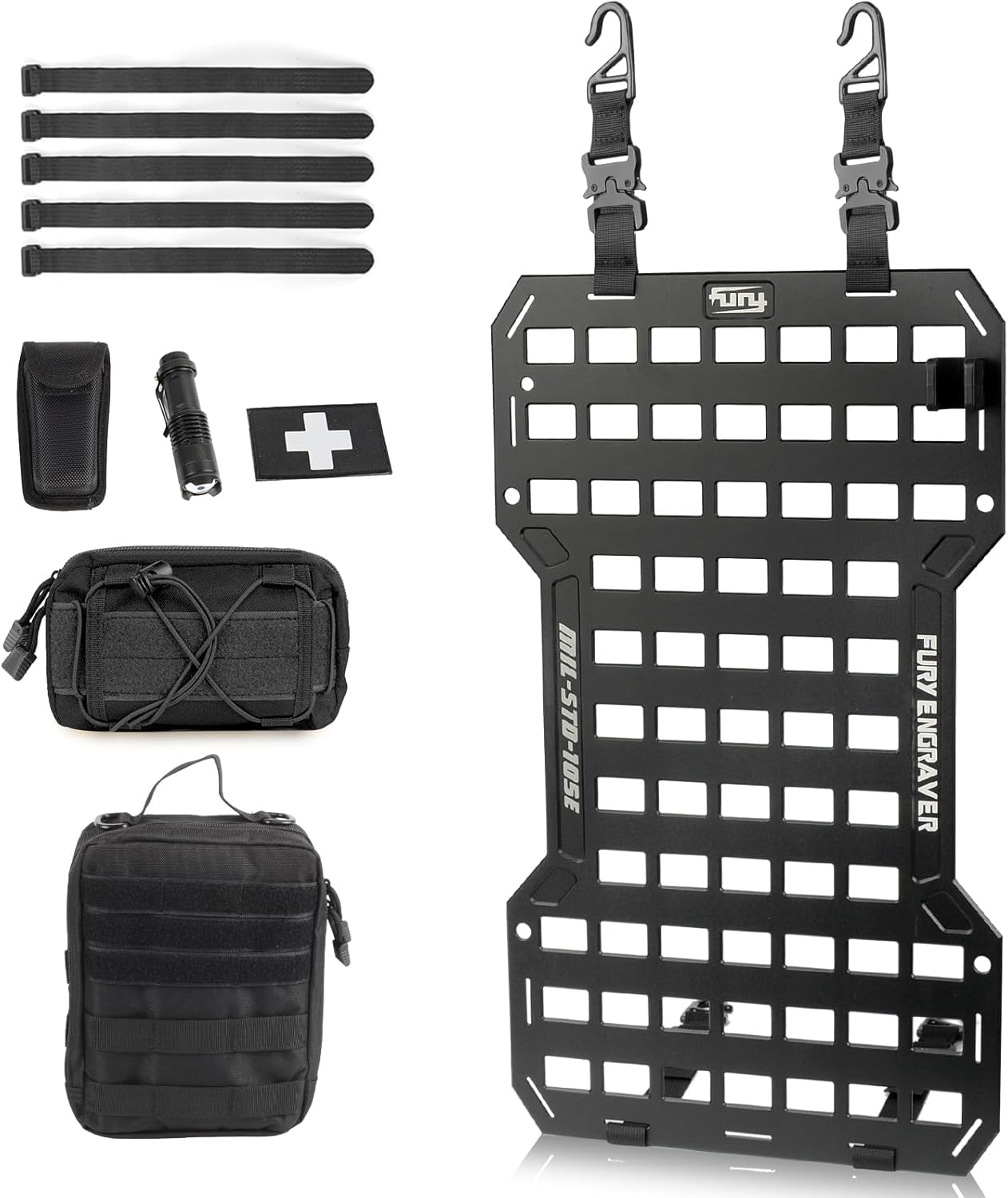 Panneaux Molle Tactical 17515 Organisateur Siège Outils Lampe