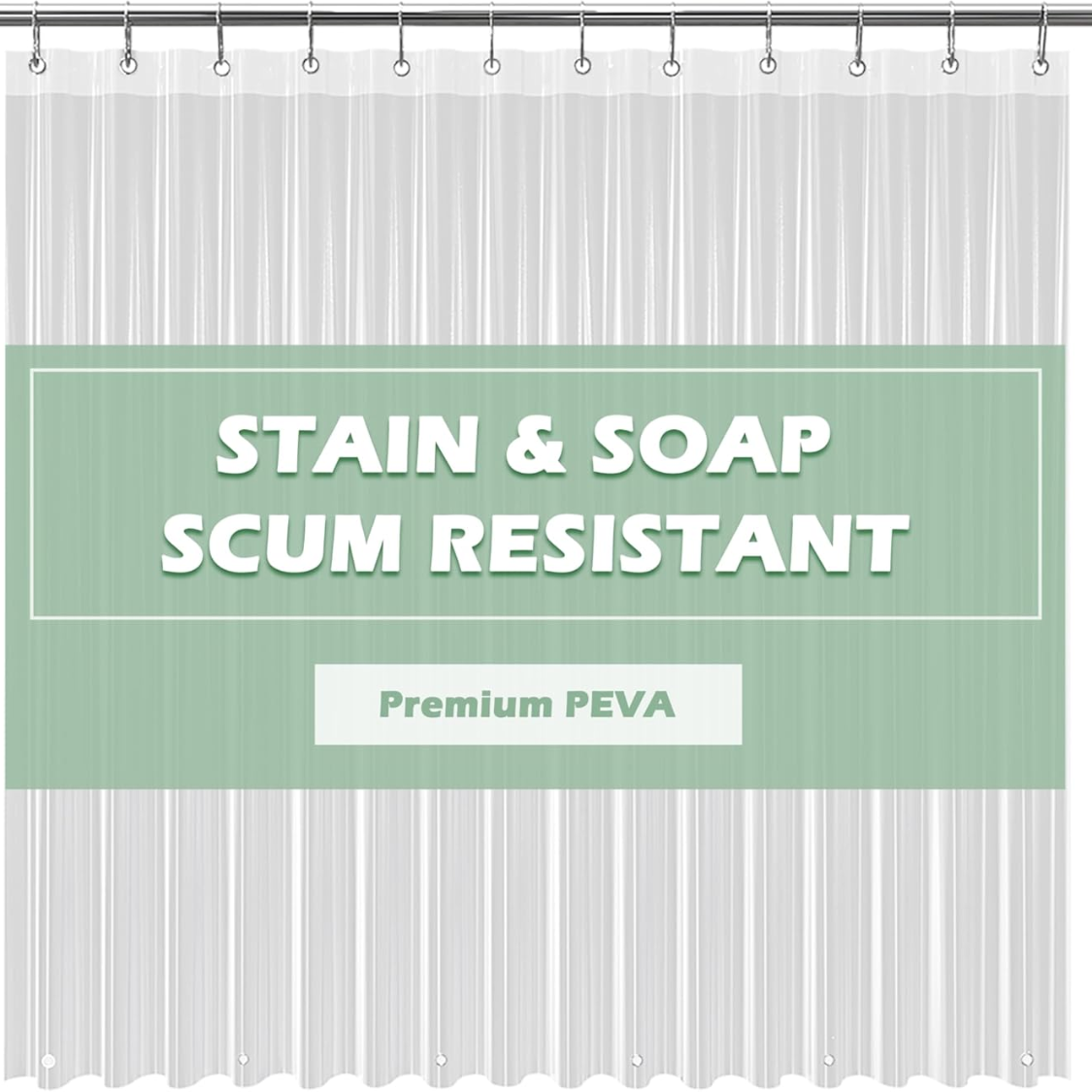 Doublure rideau douche PEVA transparent 3 aimants magnétiques