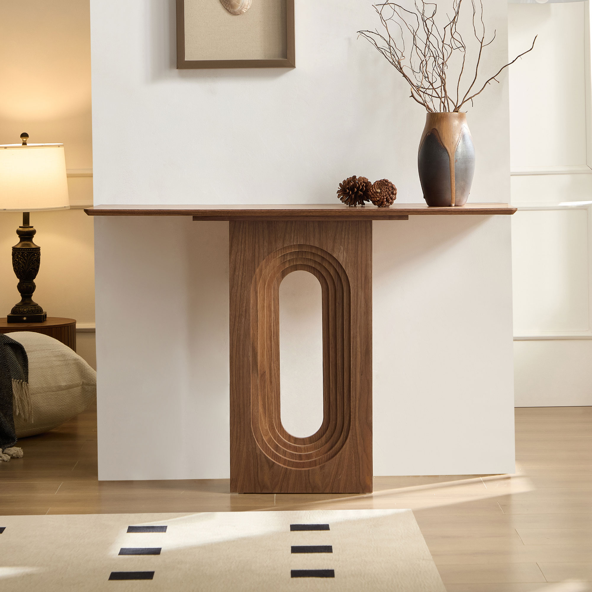 Table console 47,24 po design moderne boucle - Entrée