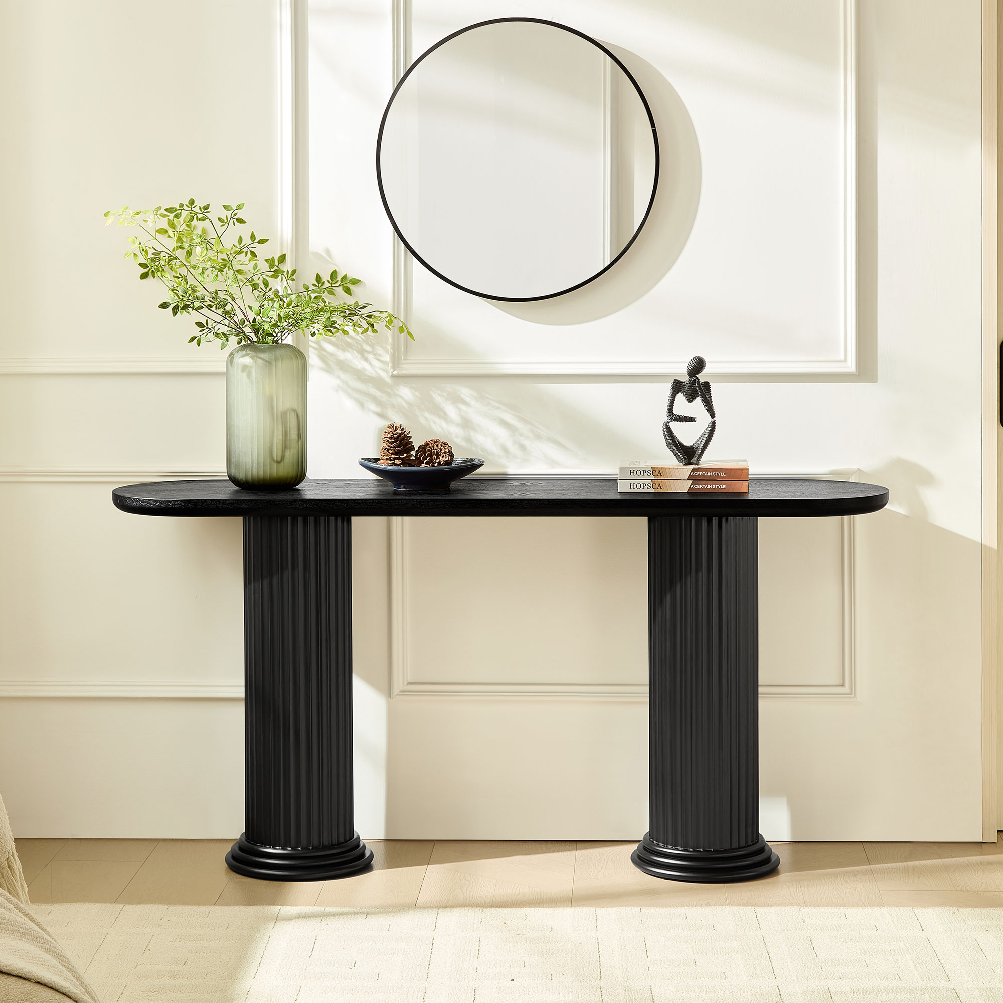 Table console 62,99 po style romain bois MDF