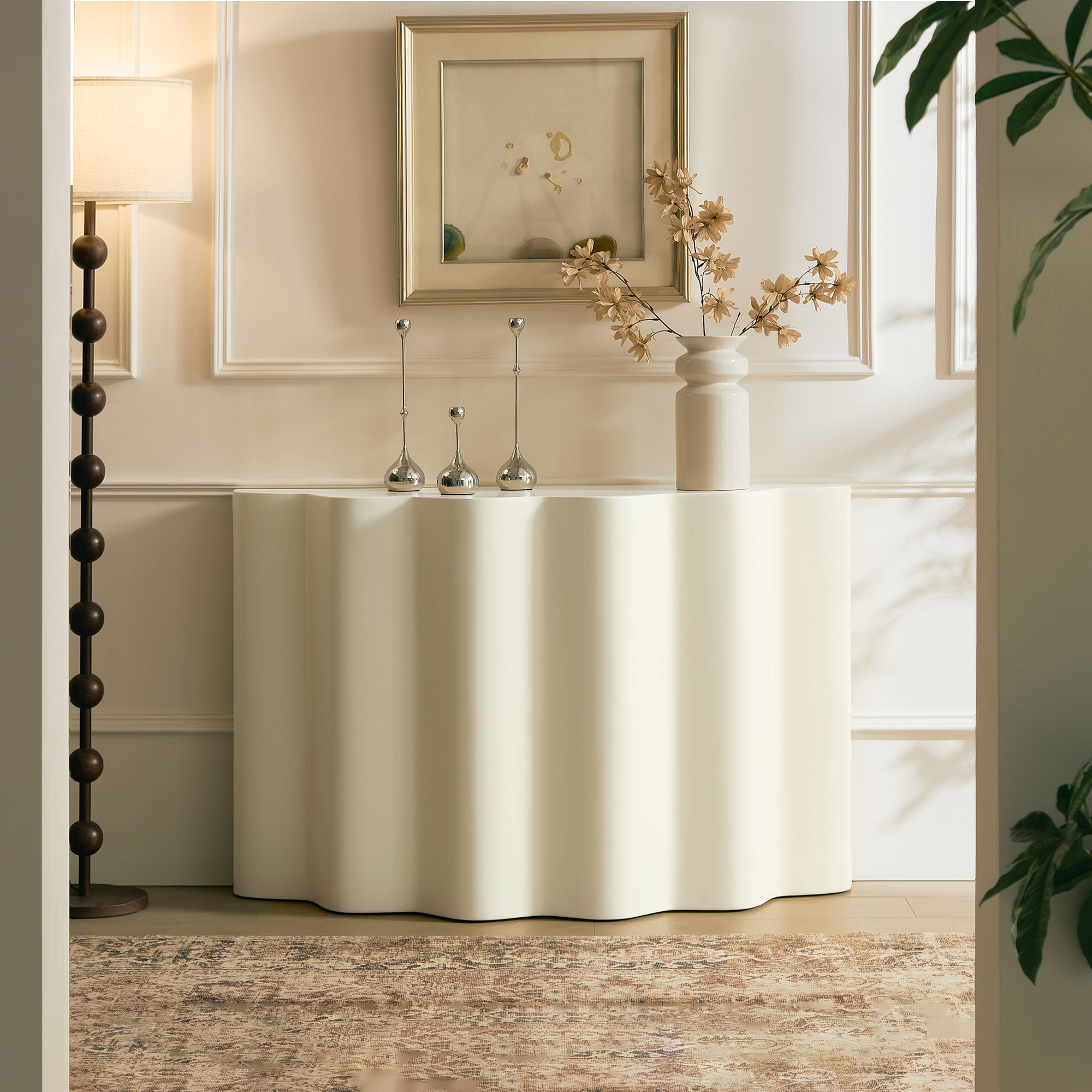 Table console 47,24po, design ondulé, W2582P427012
