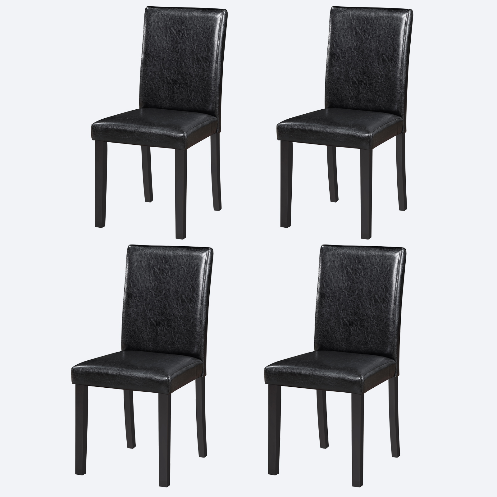Ensemble 4 chaises cuisine siège rembourré noir