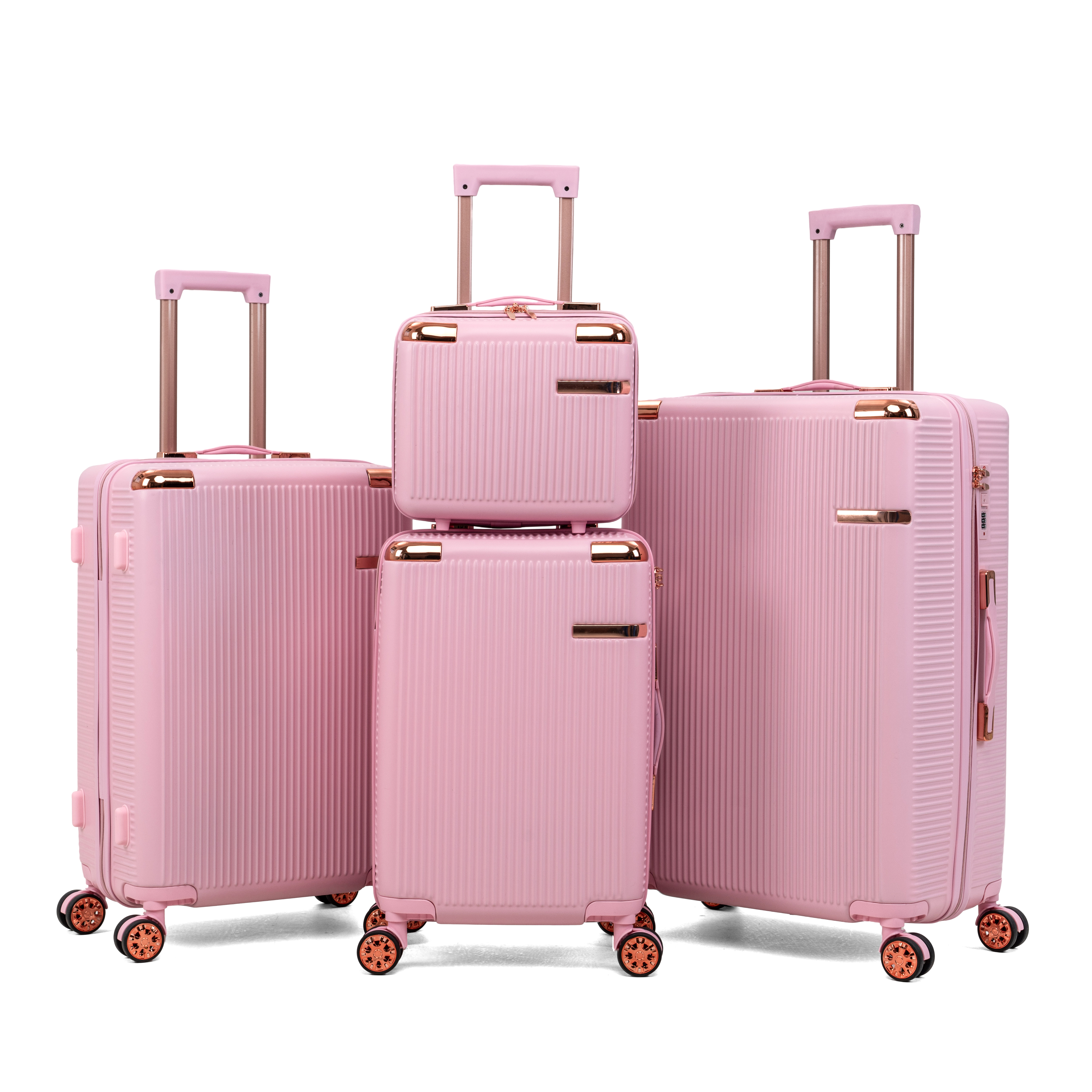 4 pièces valise rigide roues 360° doubles serrure mot passe légère