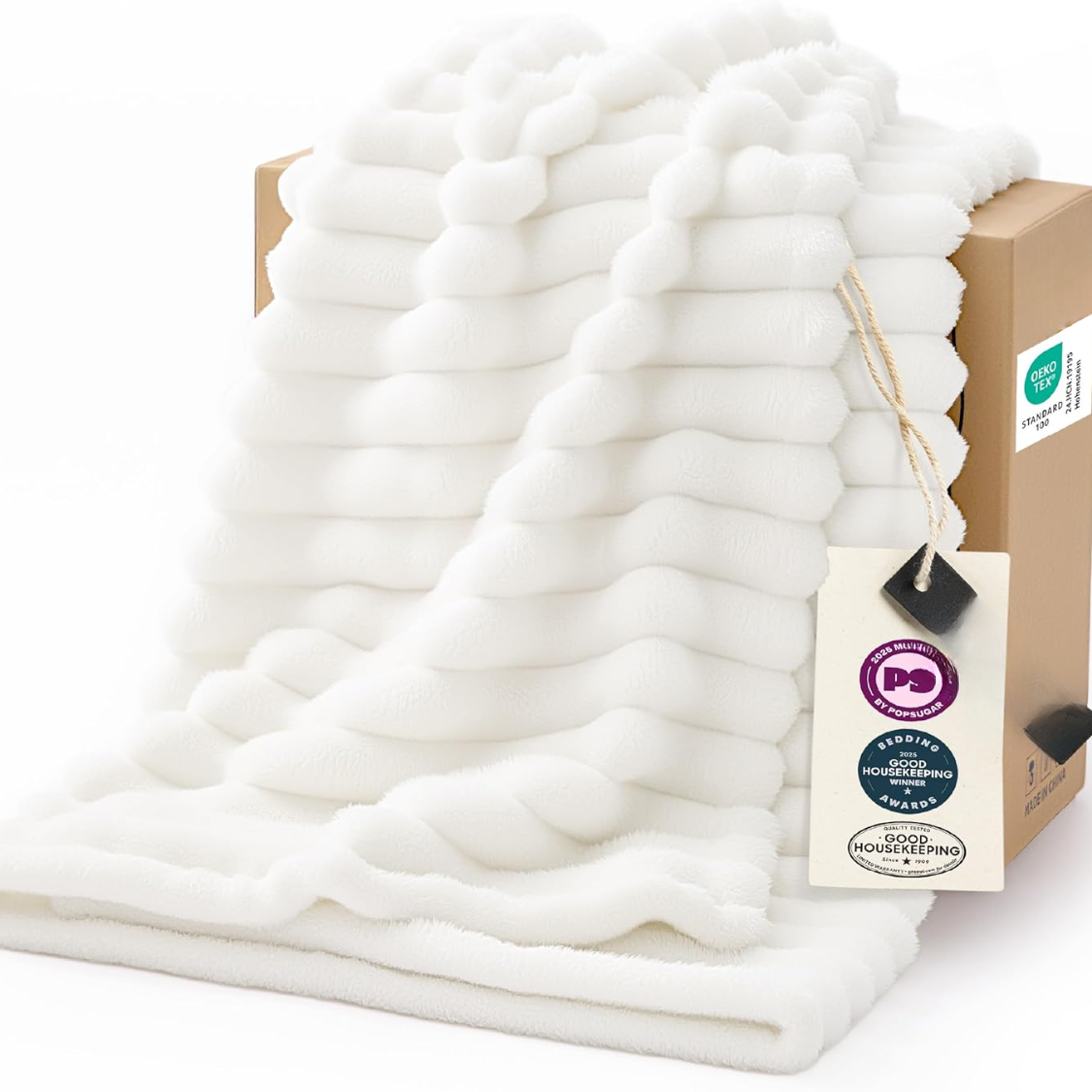 Couverture polaire blanche canapé cadeau femme confortable chambre dortoir