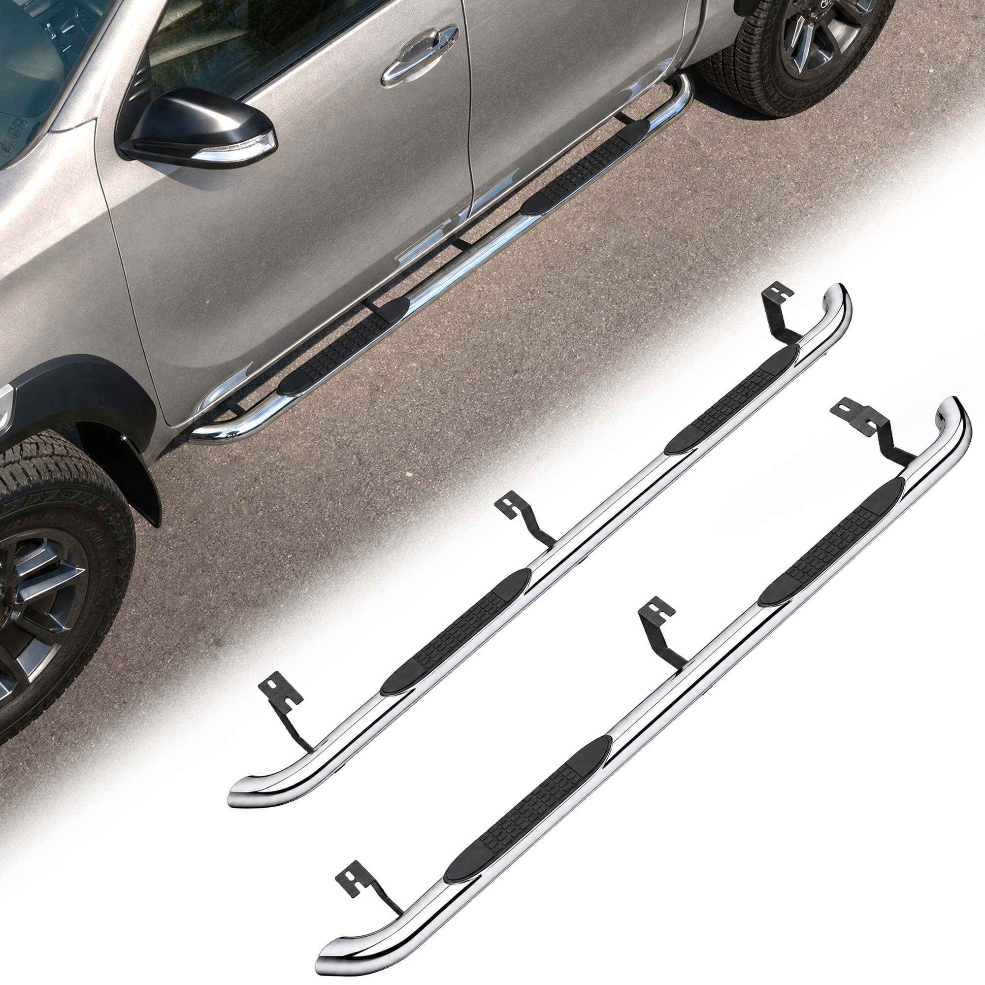 Marches latérales Toyota Tacoma 2005-2023 acier inox
