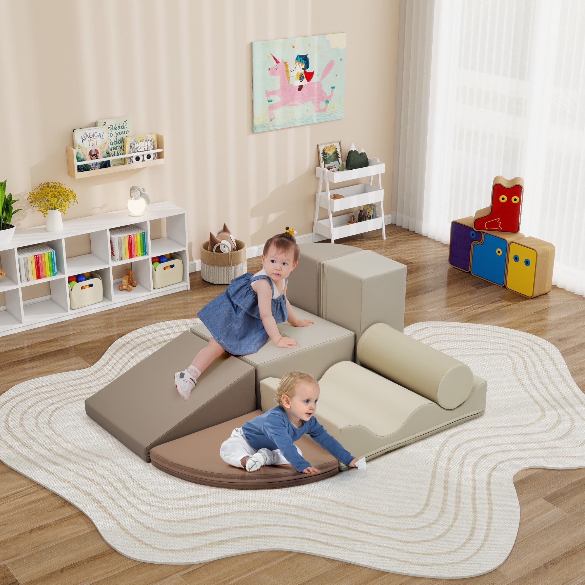 Ensemble escalade mousse 7 pièces enfants, jouets mous