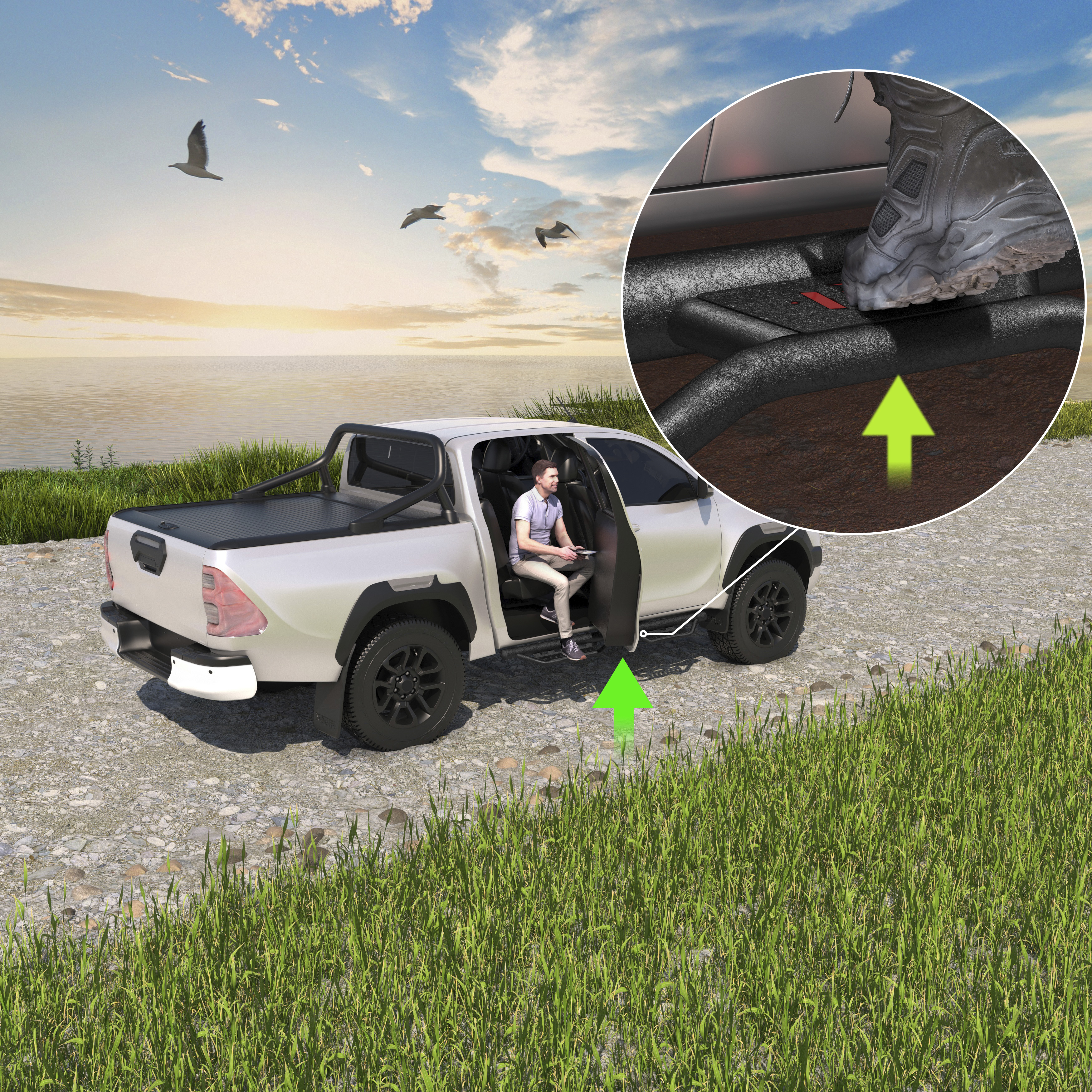 Marchepieds Toyota Tacoma Double Cab 2024-2026
