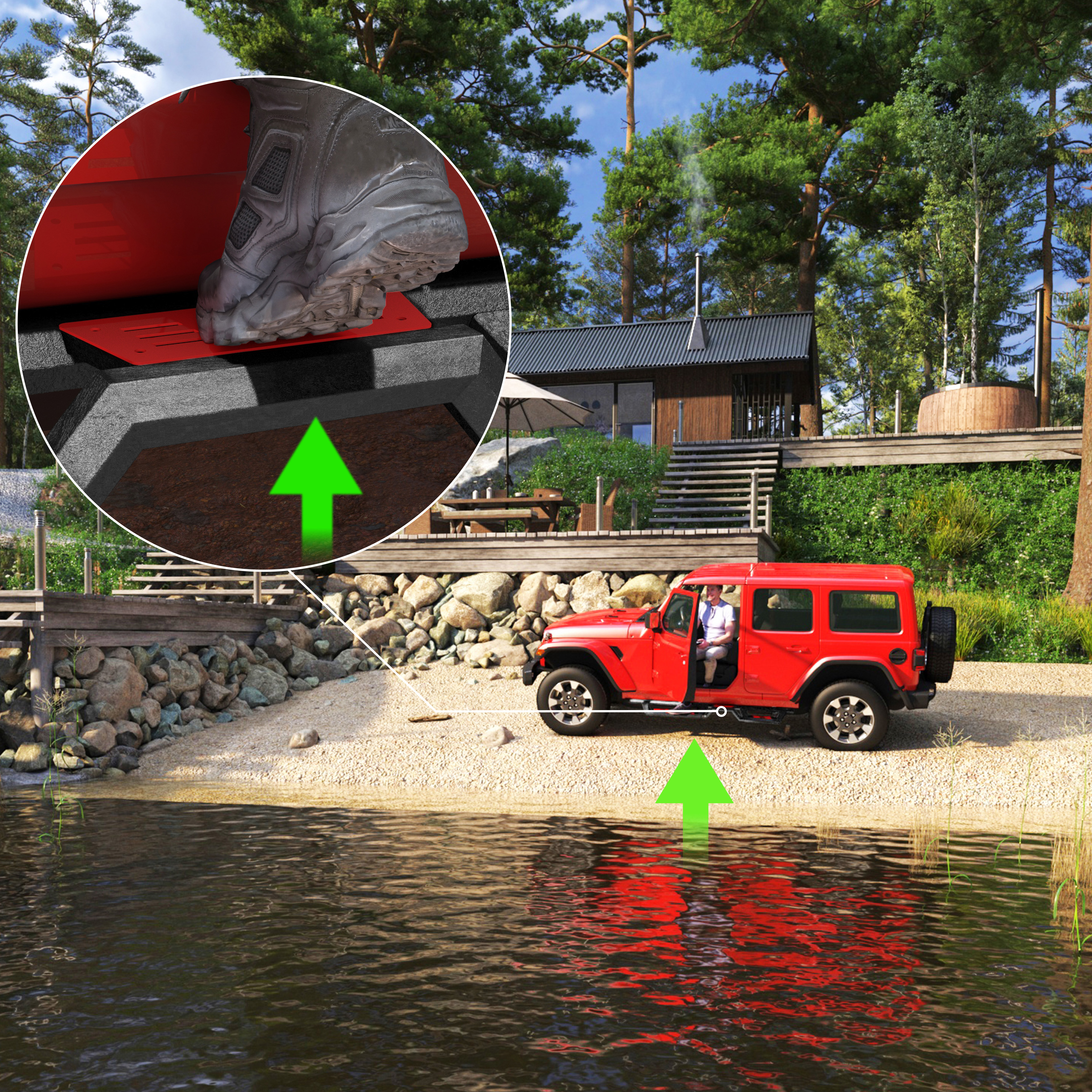 Marches latérales Jeep Wrangler JK 07-18 unlimited bicolore