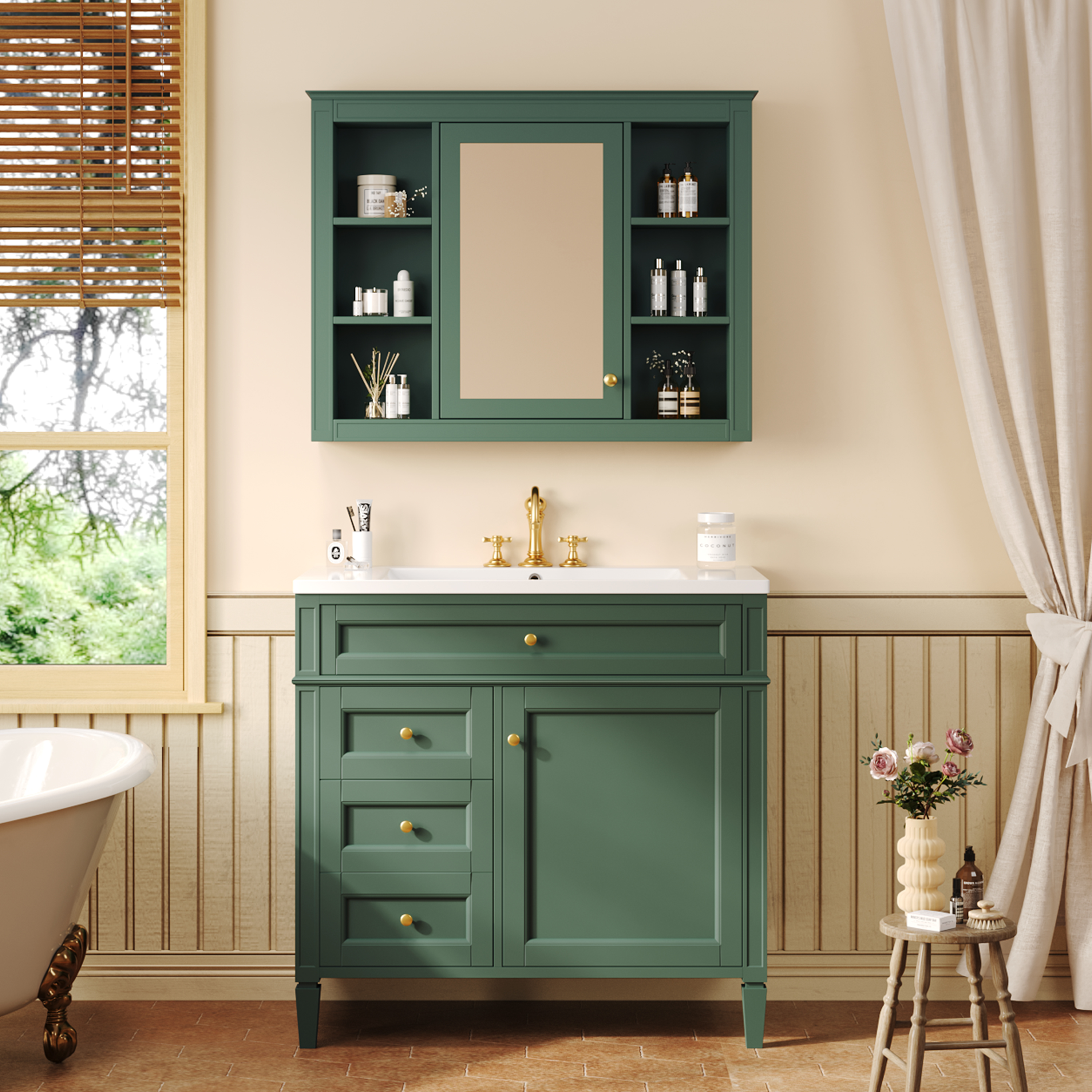 Vanité salle bain 36po armoire pharmacie 2 portes