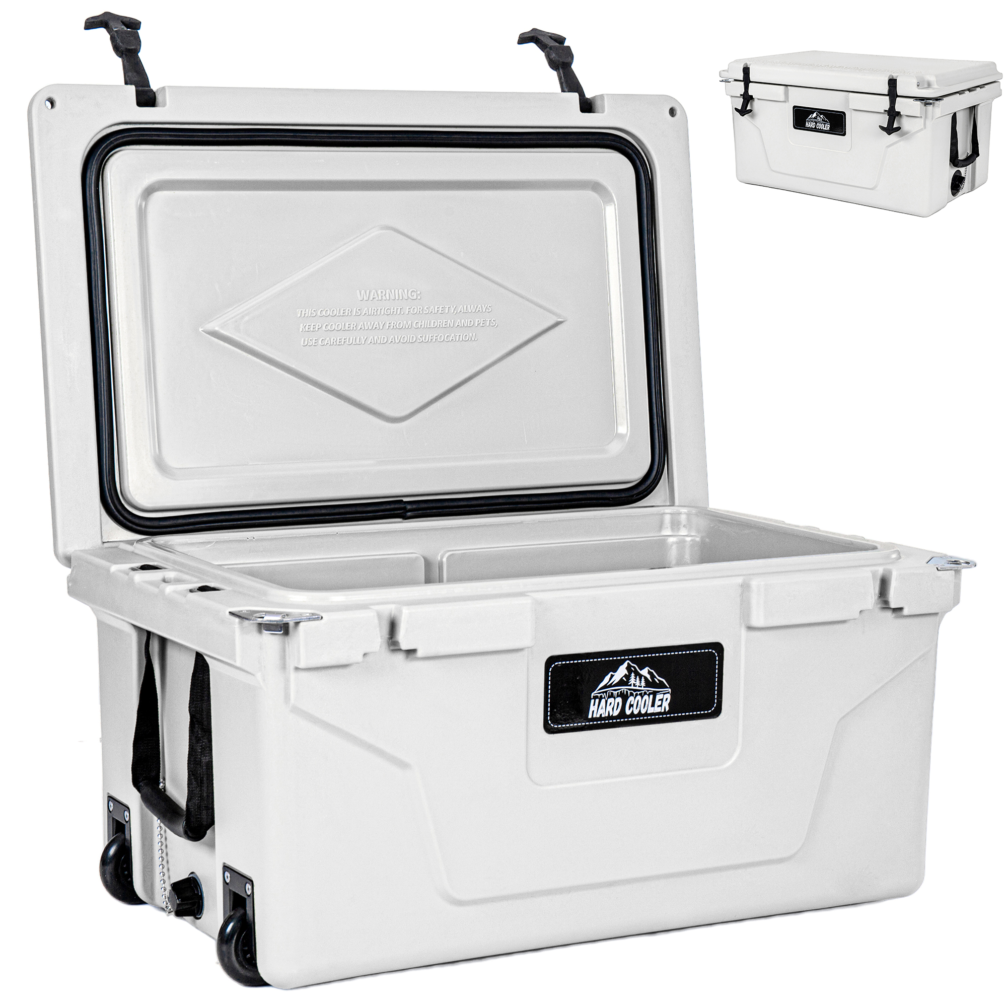 Glacière portable camping pêche 65QT blanche