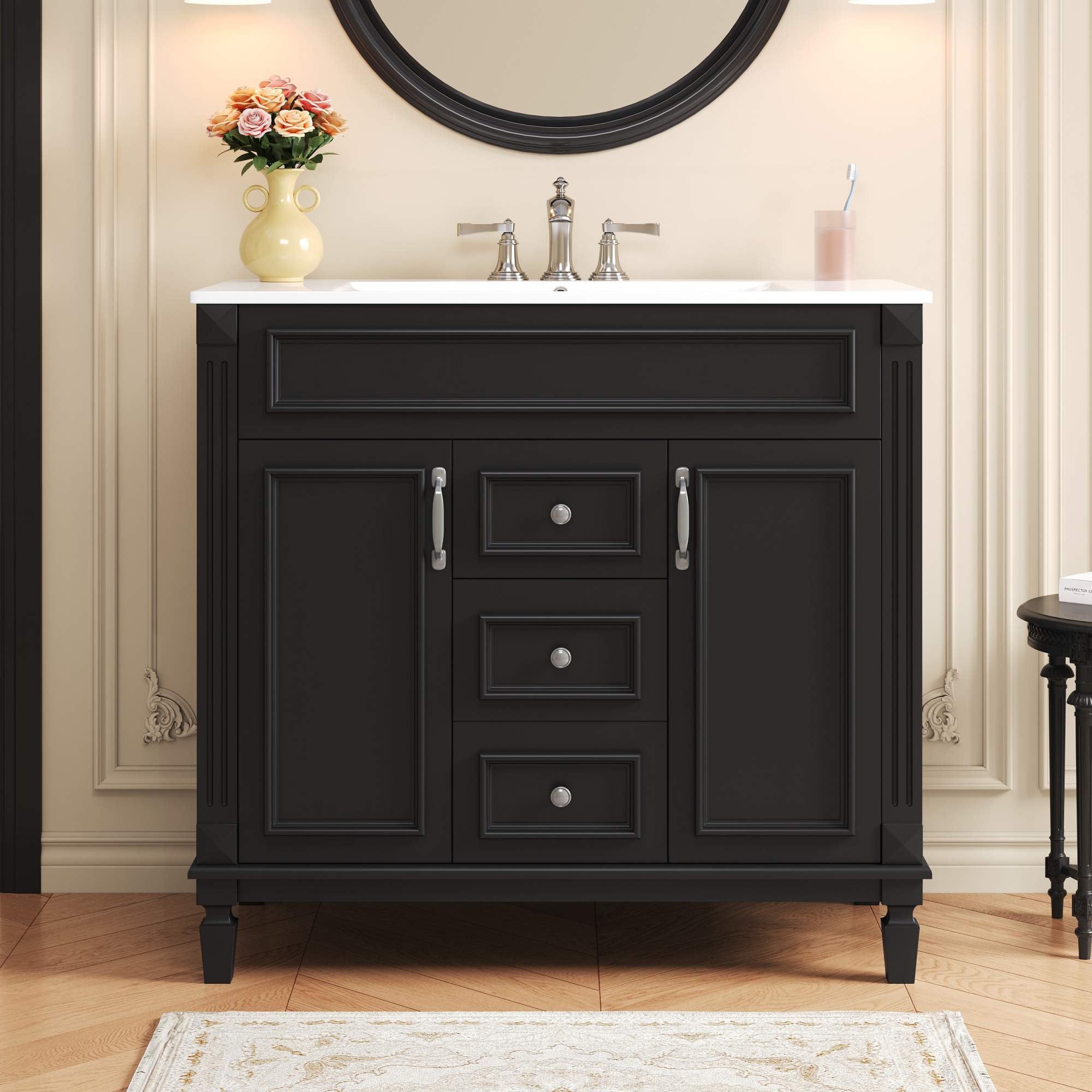 Vanité salle bain 36" 2 portes soft-close