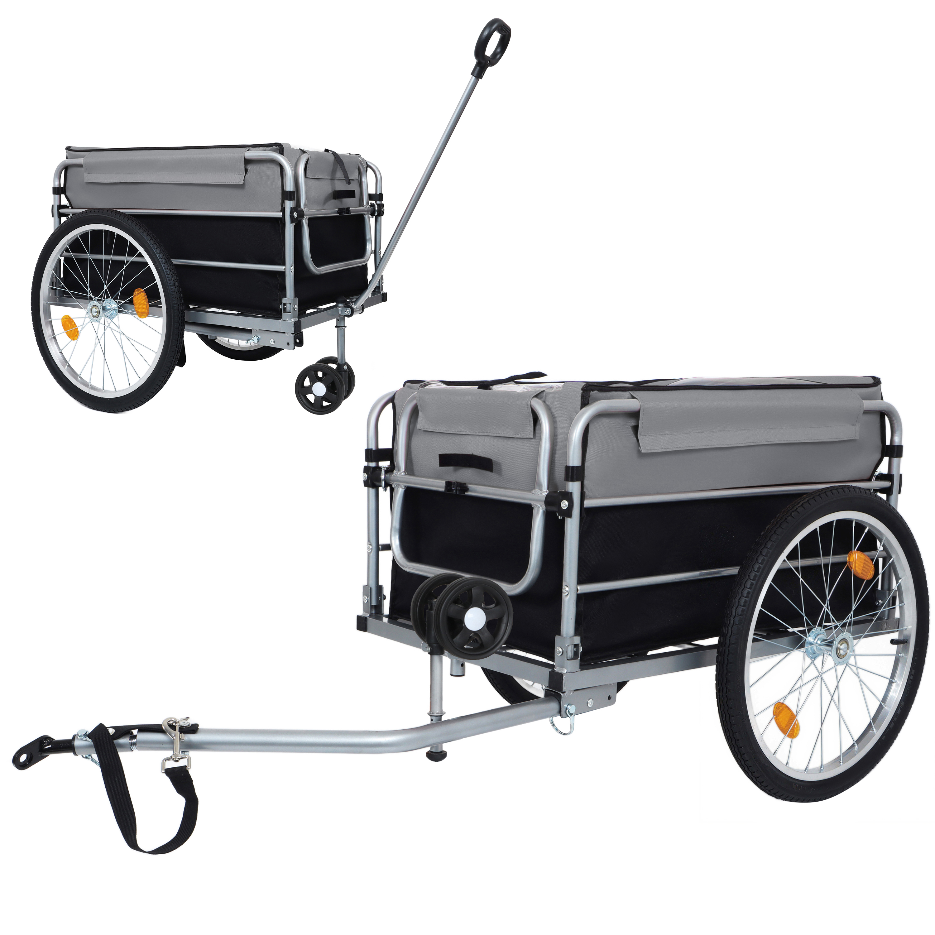 Remorque cargo vélo aluminium 220 lbs, pliable