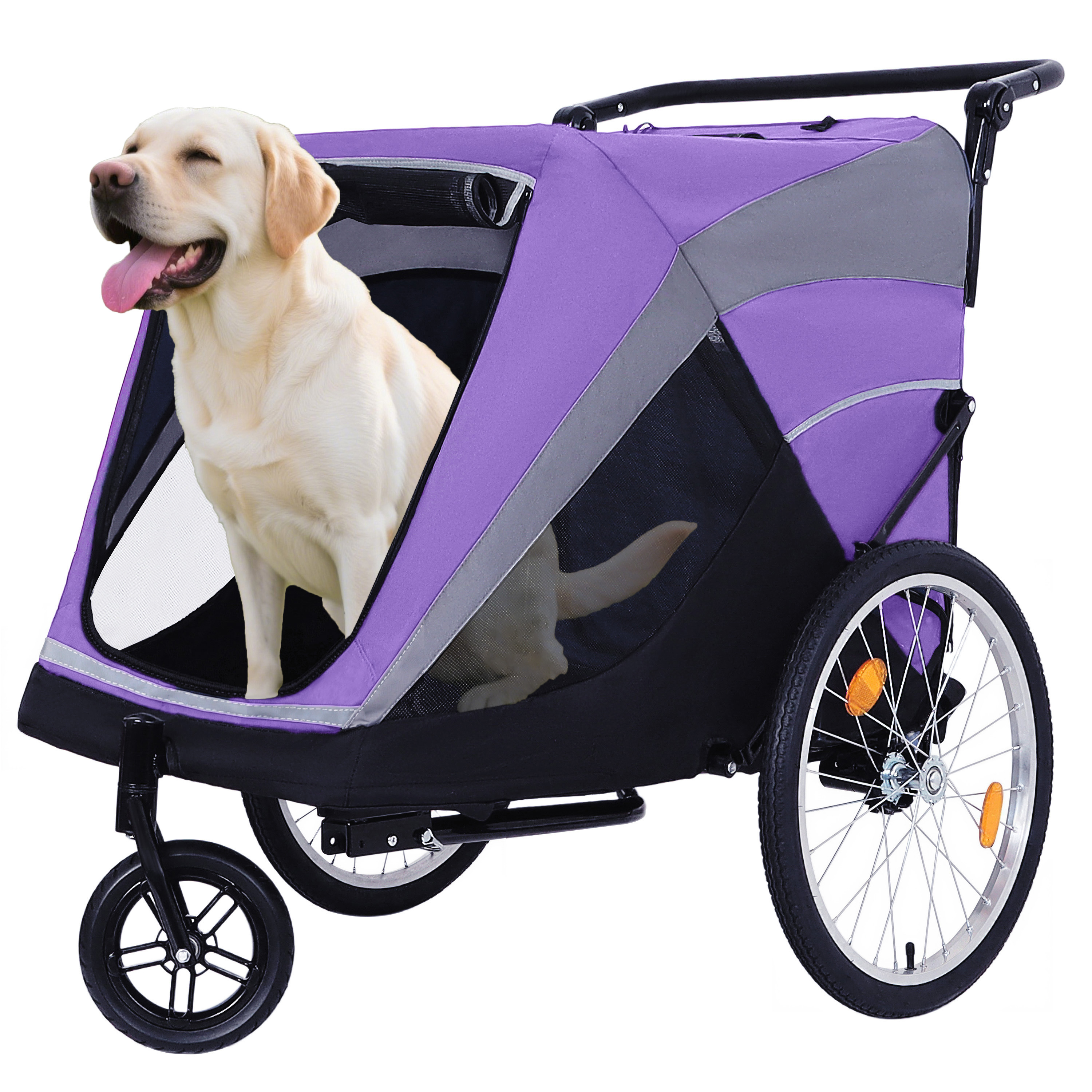 Remorque vélo animaux 2-en-1 attelage rapide jusqu'à 100 lbs