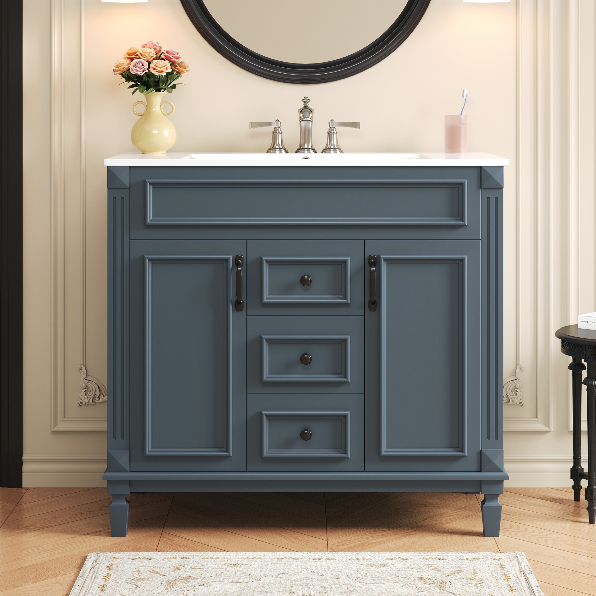 Meuble-lavabo 36'' avec dessus et lavabo, 2 portes soft-close