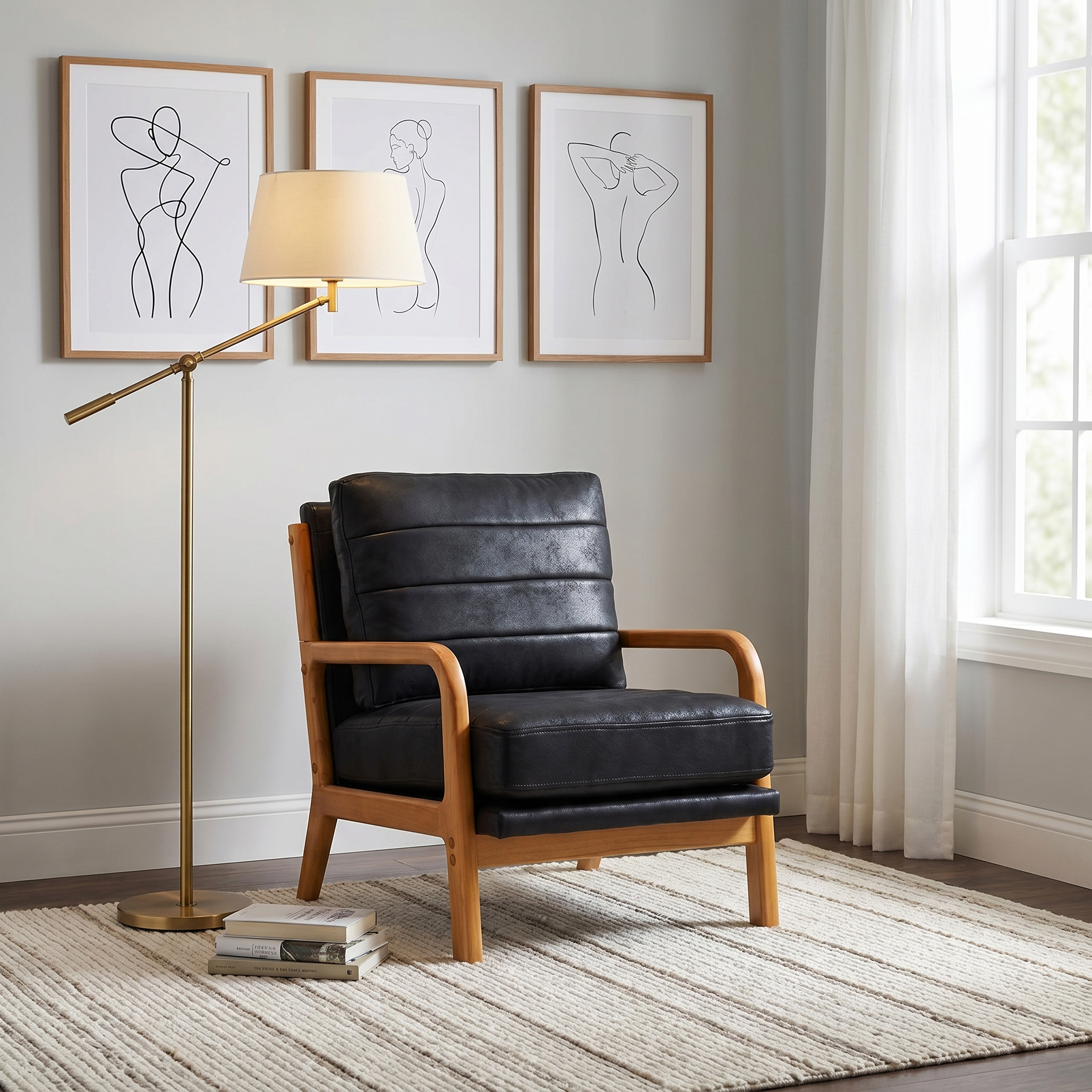 Fauteuil bois tissu foil