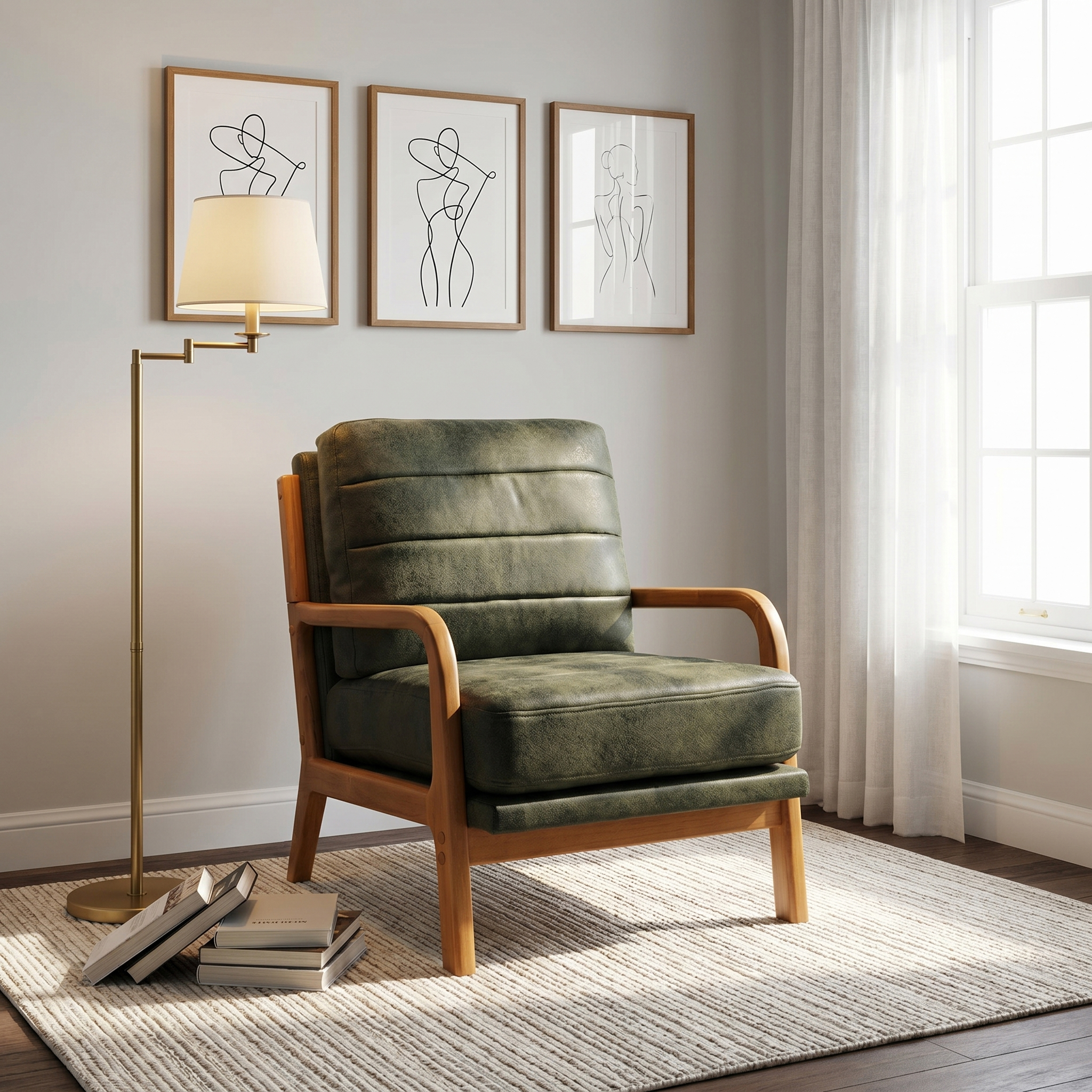 Fauteuil bois tissu foil