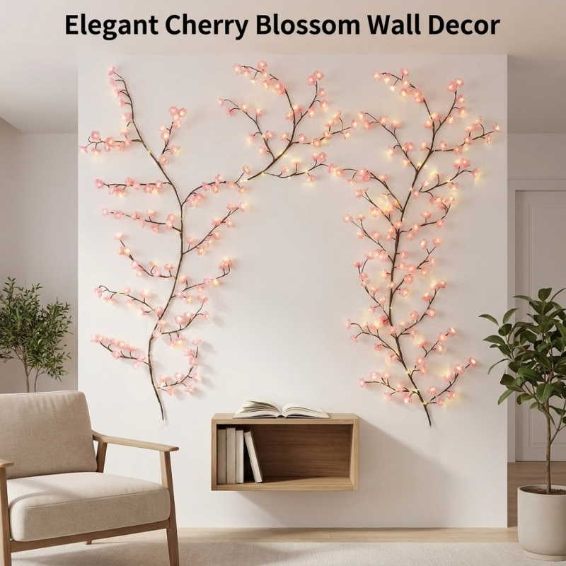 Guirlande cerisier LED 144 DEL 8 modes décoration Noël intérieur