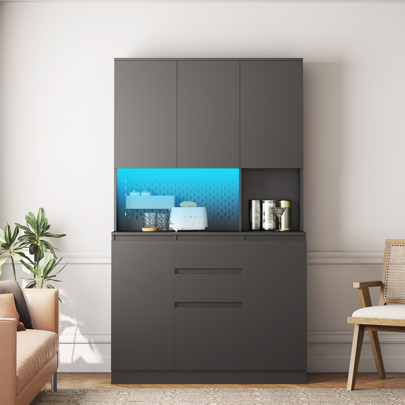Tatub Pantry 74po Prise Électrique LED Noir Rangement
