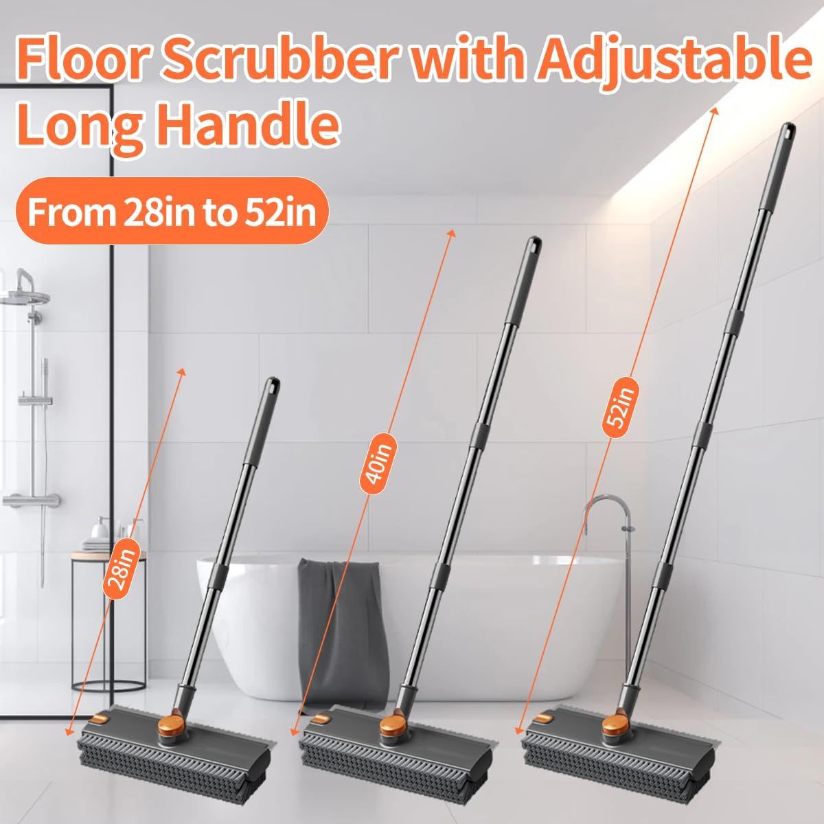 Brosse plancher poignée longue 3 en 1 gris