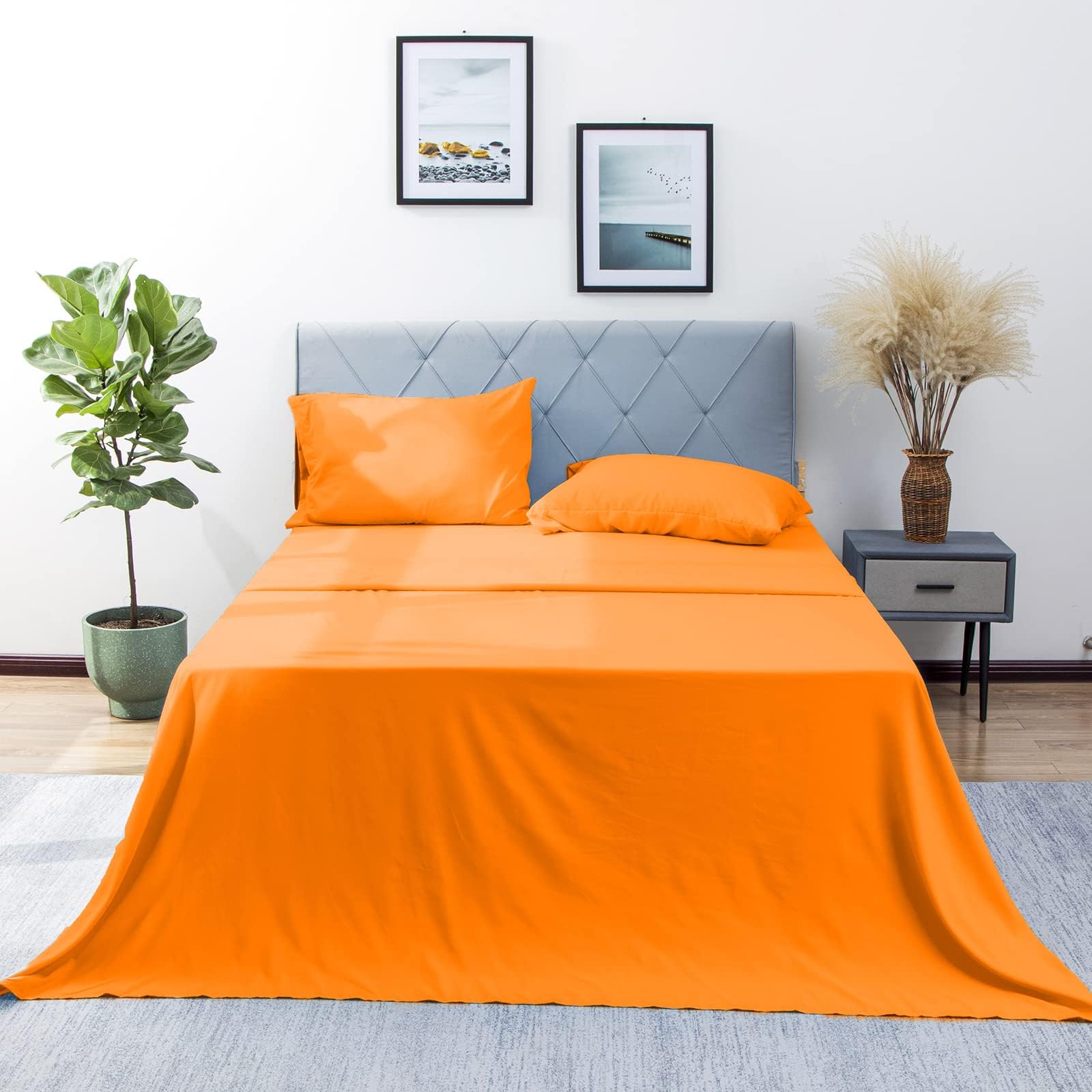 Draps California King 4pc polyester microfibre noir