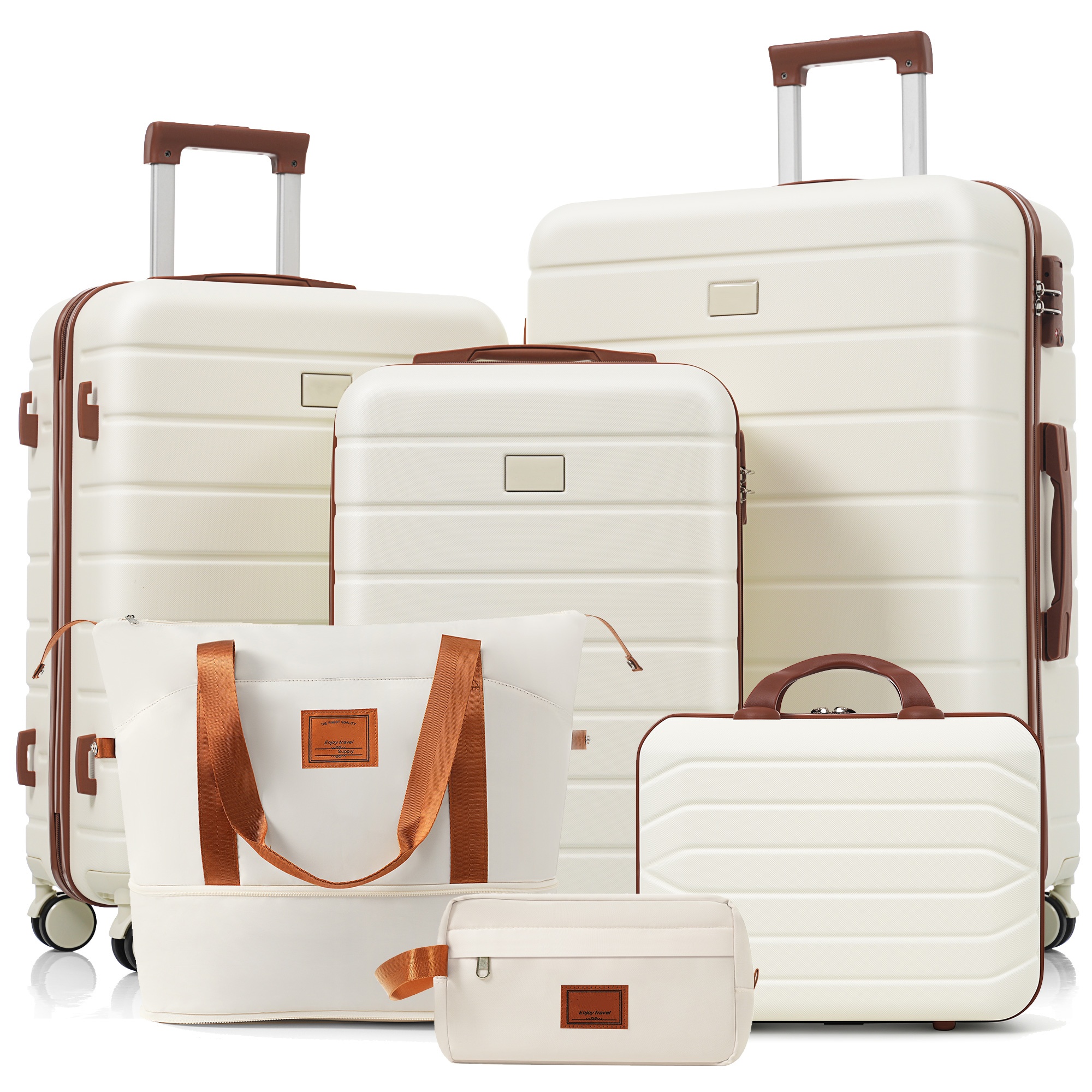 Travelpro Max Valises 6 pcs TSA ivoire brun